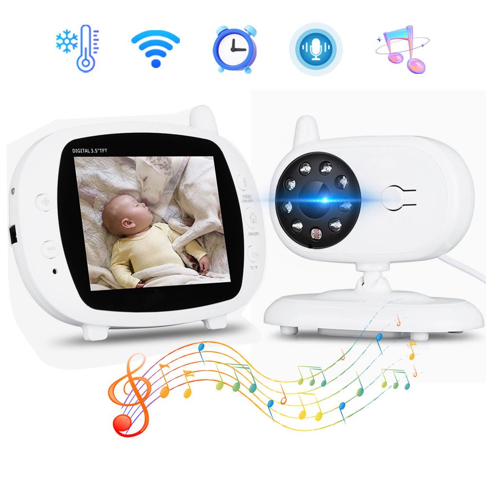 GOOLOO Babyphone Babyphone Babymonitor 30W High-Definition Pixel 2.4G, Bidirektionale Gegensprechanlage und Nachtsichtfunktion, 1-tlg., 1-ST, 2,4-GHz-Wireless-Technologie