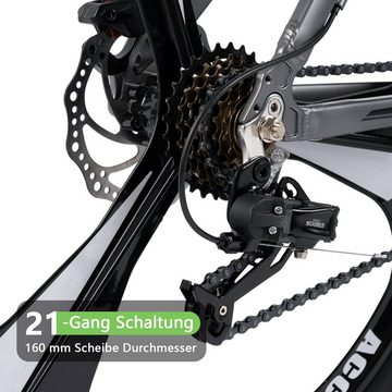 Fangqi Mountainbike 27,5" Mountainbike,21-Gang-Schaltwerk; Unisex Fahrrad, Aluminiumrahmen, 21 Gang