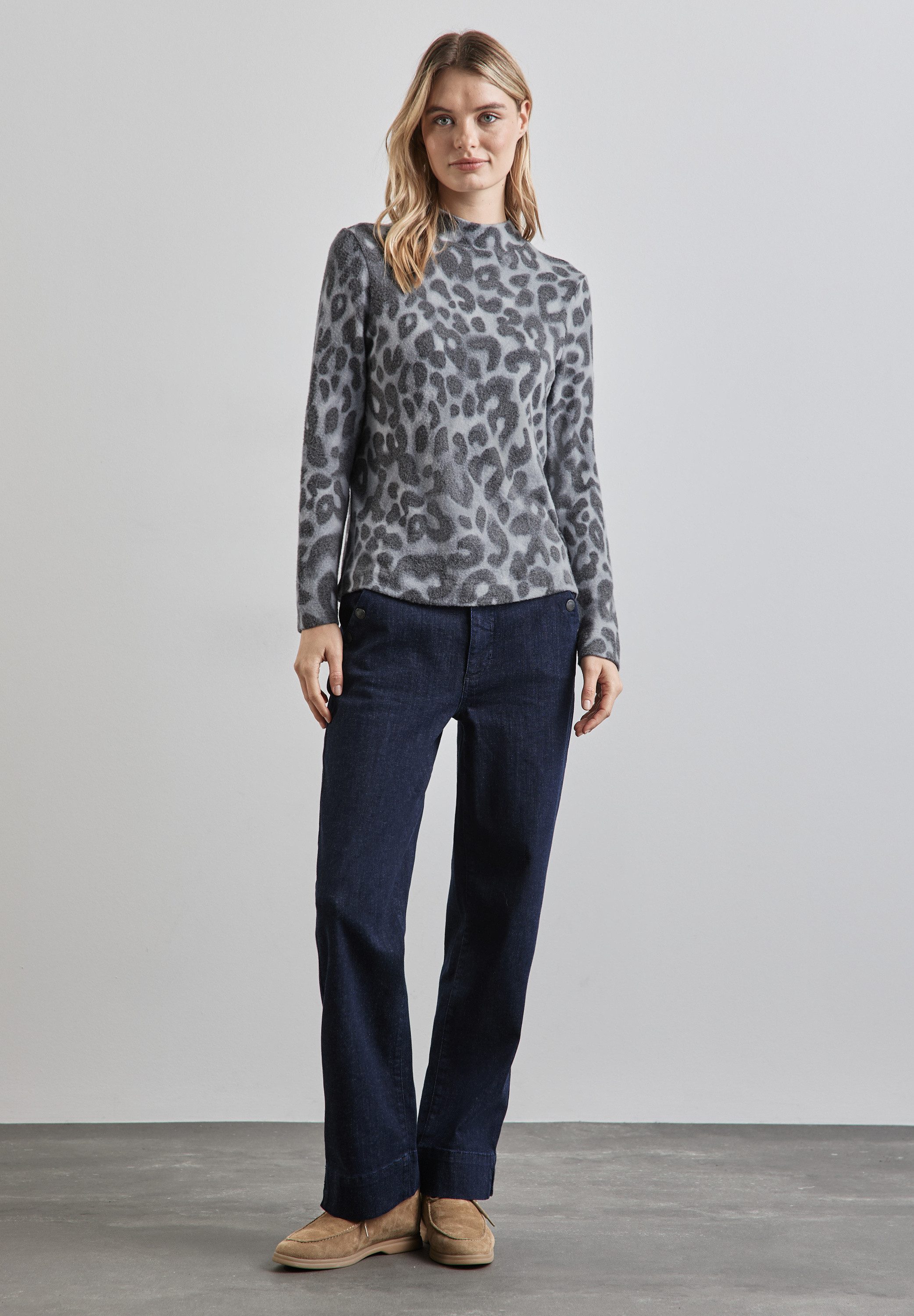 STREET ONE Langarmshirt mit Leomuster
