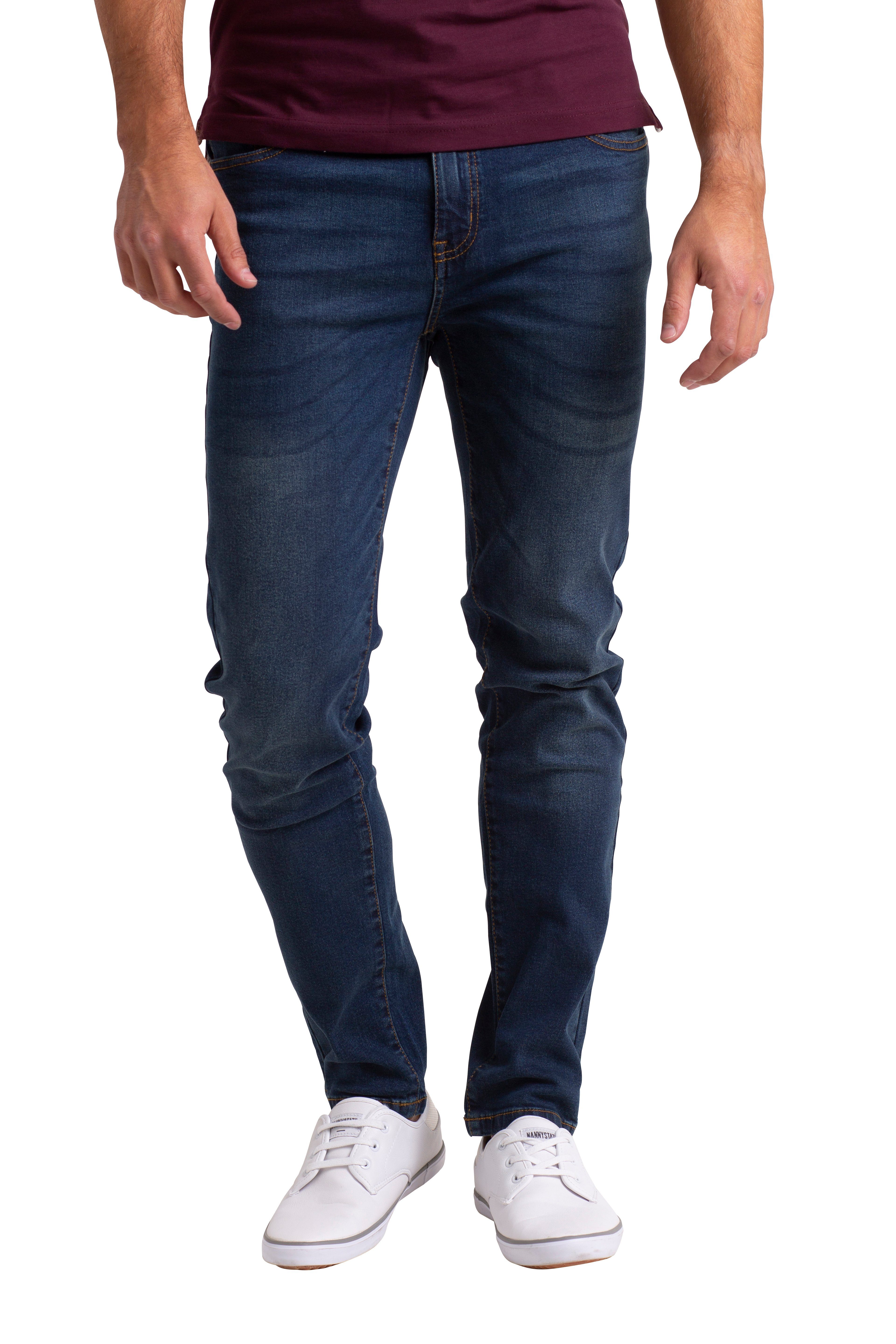 BlauerHafen Slim-fit-Jeans Herren Stretch Denim Jeans Schlanke Passform strecken Dünn Denim Hose