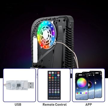 zggzerg LED Nachtlicht RGB LED-Streifen für PS5 Flexible Lichtstreifen 8 Farben