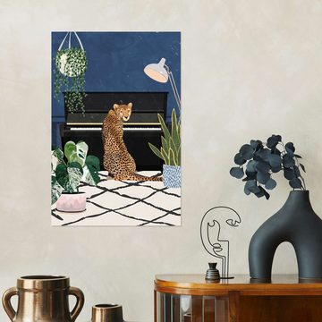 Posterlounge Wandfolie Sarah Manovski, Gepard im Klavierzimmer, Mädchenzimmer Illustration