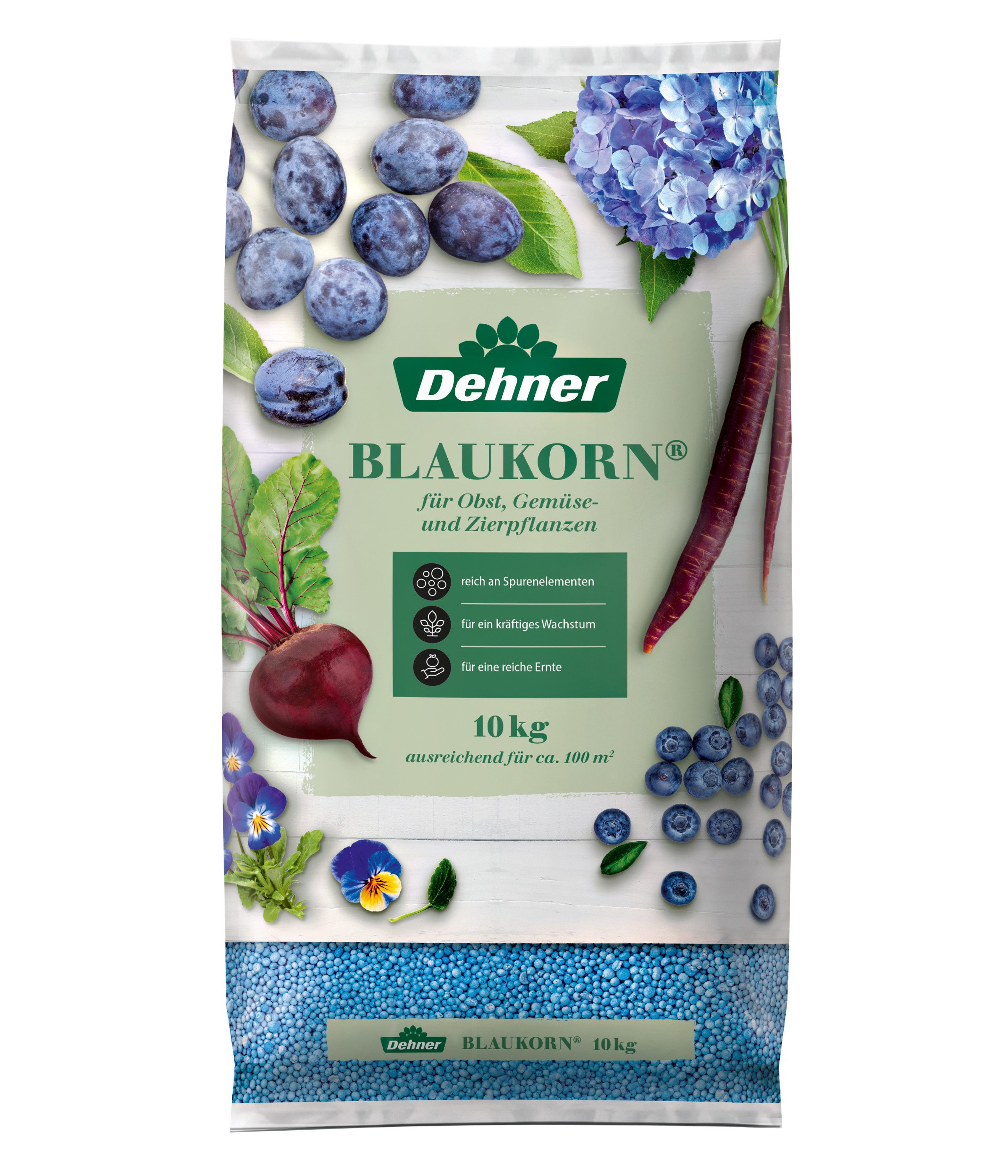 Gartendünger Blaukorn, hochwertiger Dünger für Gemüse/Zierpflanzen, chloridarm