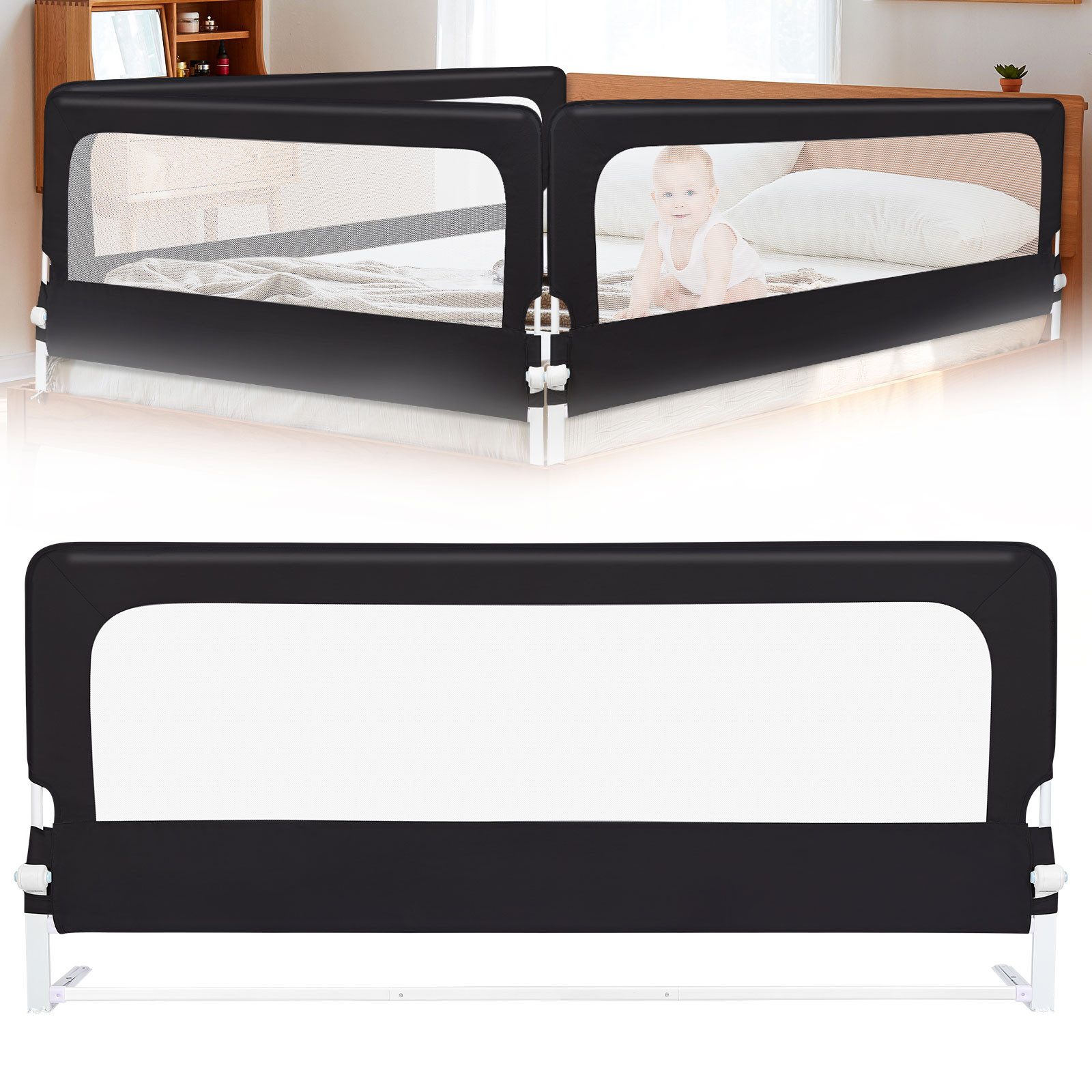 JEOBEST Bettschutzgitter Bettgitter Rausfallschutz fürs Babybett, Zusammenk günstig online kaufen