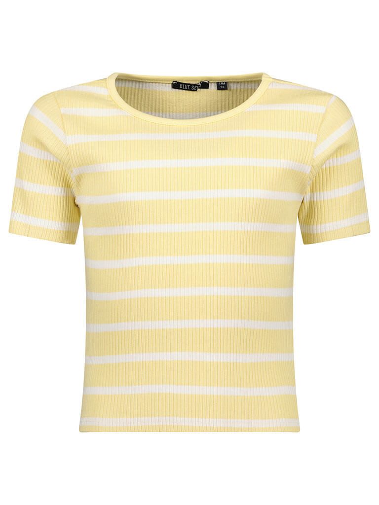 Blue Seven T-Shirt 502802 Kinder Mädchen T-Shirt mit Streifen - Gestreiftes Kurzarm-Shirt Rundhalsausschnitt, Zeitloses Design, Vielseitig kombinierbar