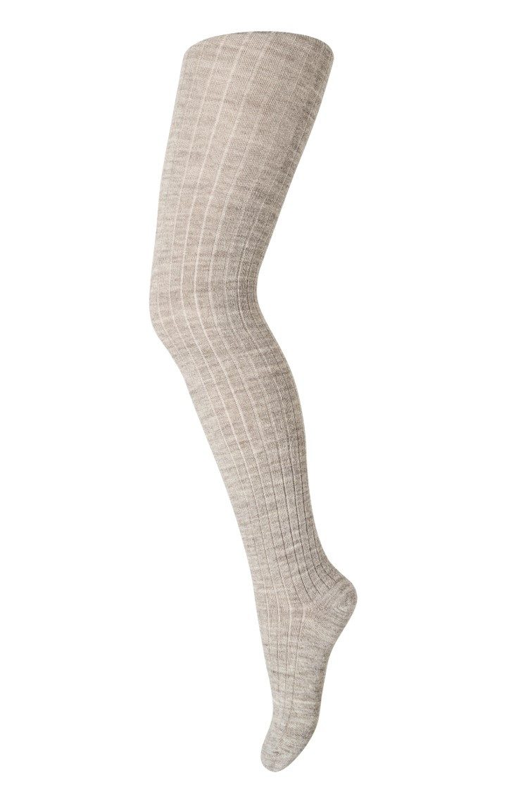 mp Denmark Strickstrumpfhose Tights 5/1 Pad Wool 489 MP Light Brown Melange - 140 Wollstrumpfhosen