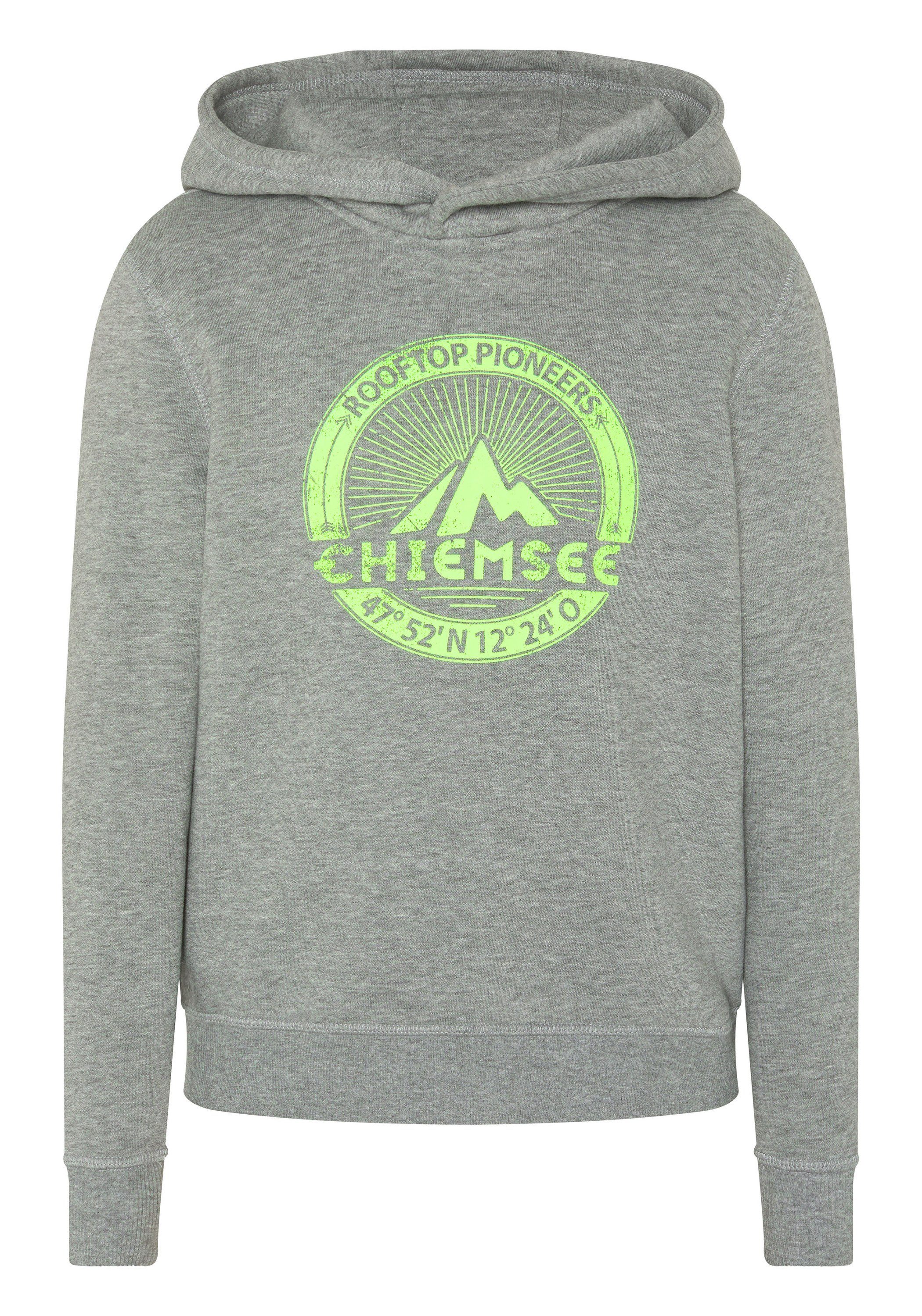 Chiemsee Kapuzensweatshirt Hoodie mit Label-Mountain-Print 1 17-4402M Neutral Gray Melange