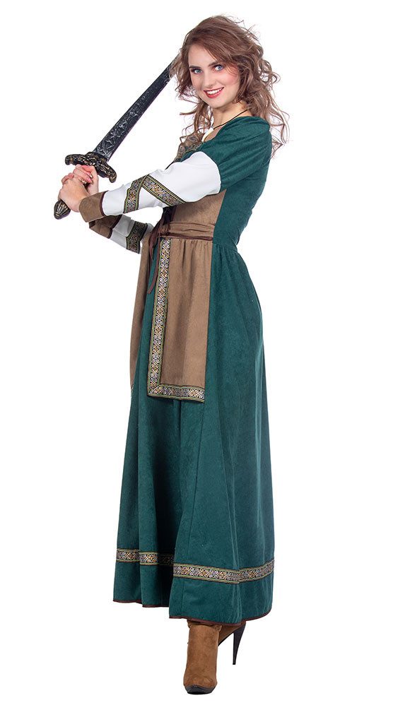 Karneval-Klamotten Wikinger-Kostüm Damen Kriegerin Nordmann Viking Frauenkostüm, Wikingerkleid Frauenkostüm hochwertig Karneval Partnerkostüm