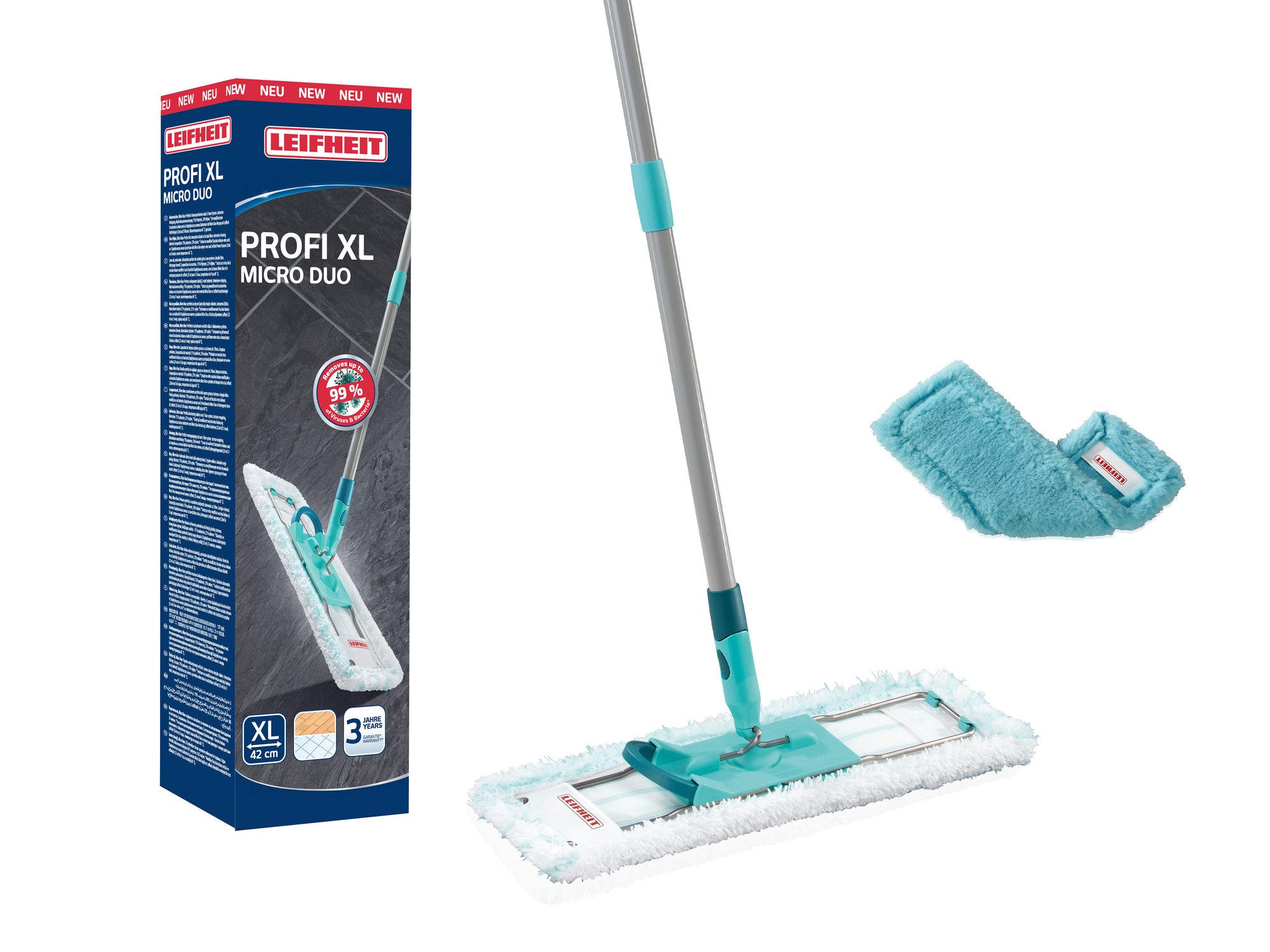 Bodenwischer-Set Bodenwischer Profi XL micro duo + duster static (kompakte Box)