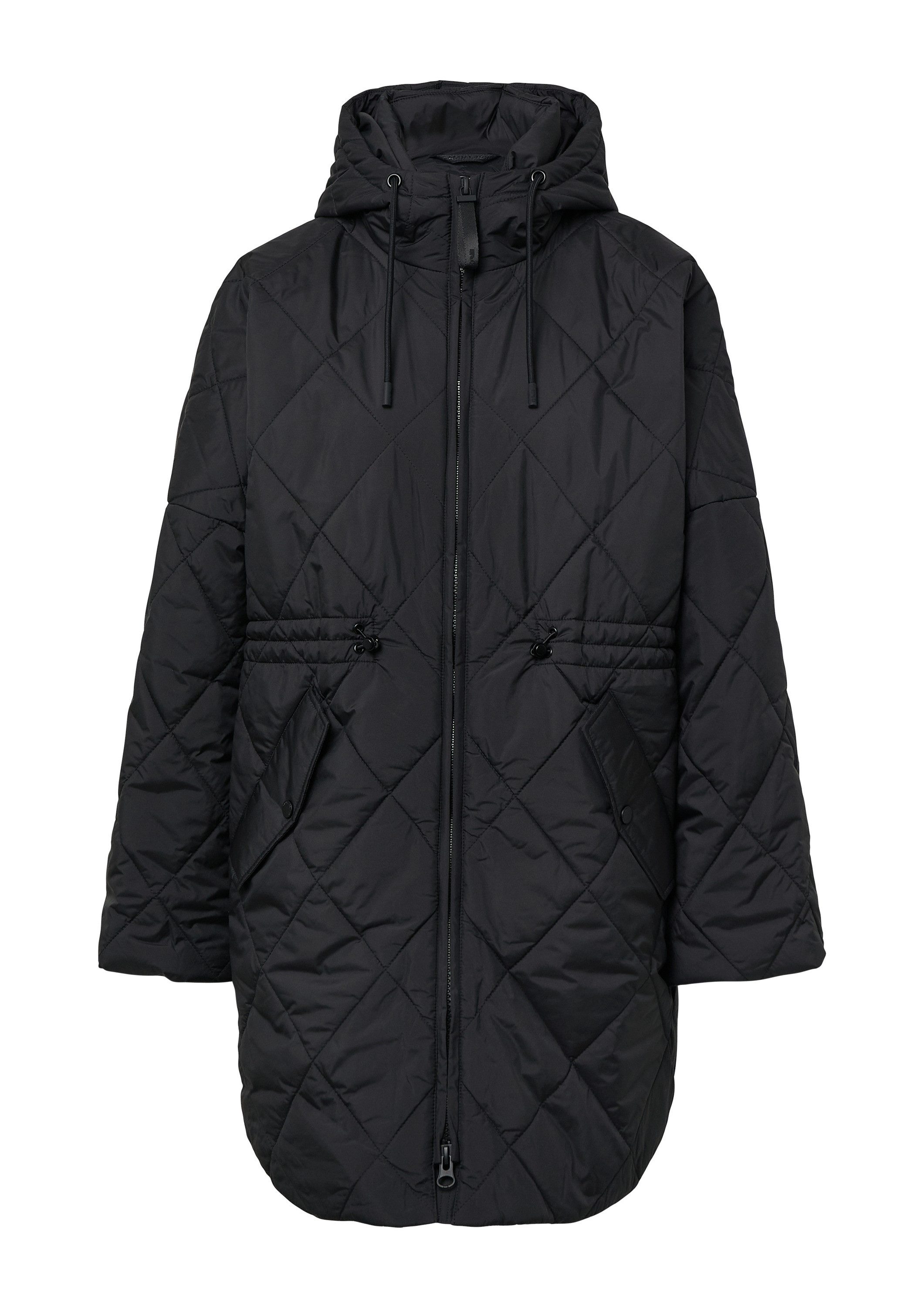 comma Wintermantel Outdoor-Mantel Weite Cape-Jacke mit Rautensteppung