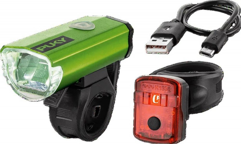 Puky Fahrradbeleuchtung Puky LUMI LED Fahrradbeleuchtung Set StVZO USB Frontlicht & Rücklicht