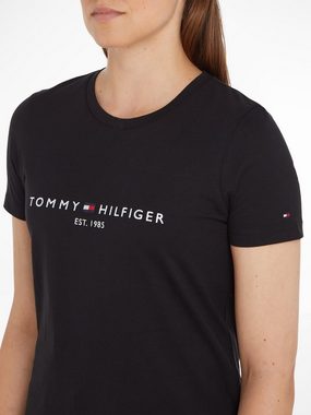 Tommy Hilfiger Rundhalsshirt HERITAGE HILFIGER C-NK REG TEE mit gesticktem Tommy Hilfiger Linear Logo-Schriftzug