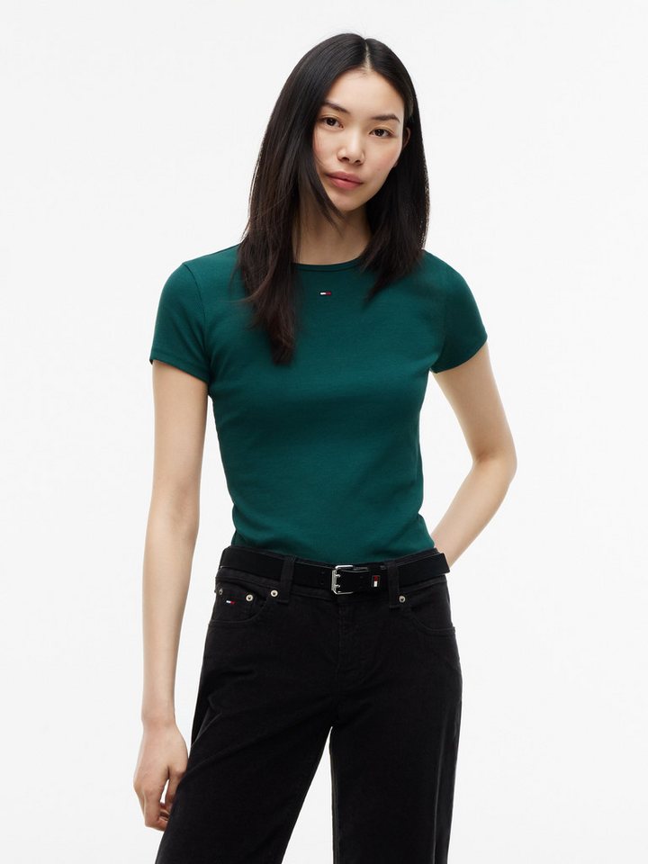 Tommy Jeans Kurzarmshirt TJW SLIM ESSENTIAL RIB SS EXT mit gerippter Struktur