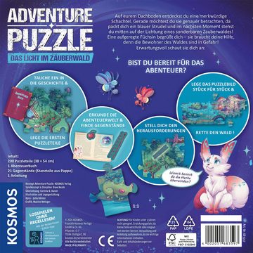 Kosmos Puzzle Adventure Puzzle, Das Licht im Zauberwald, 200 Puzzleteile, Made in Germany