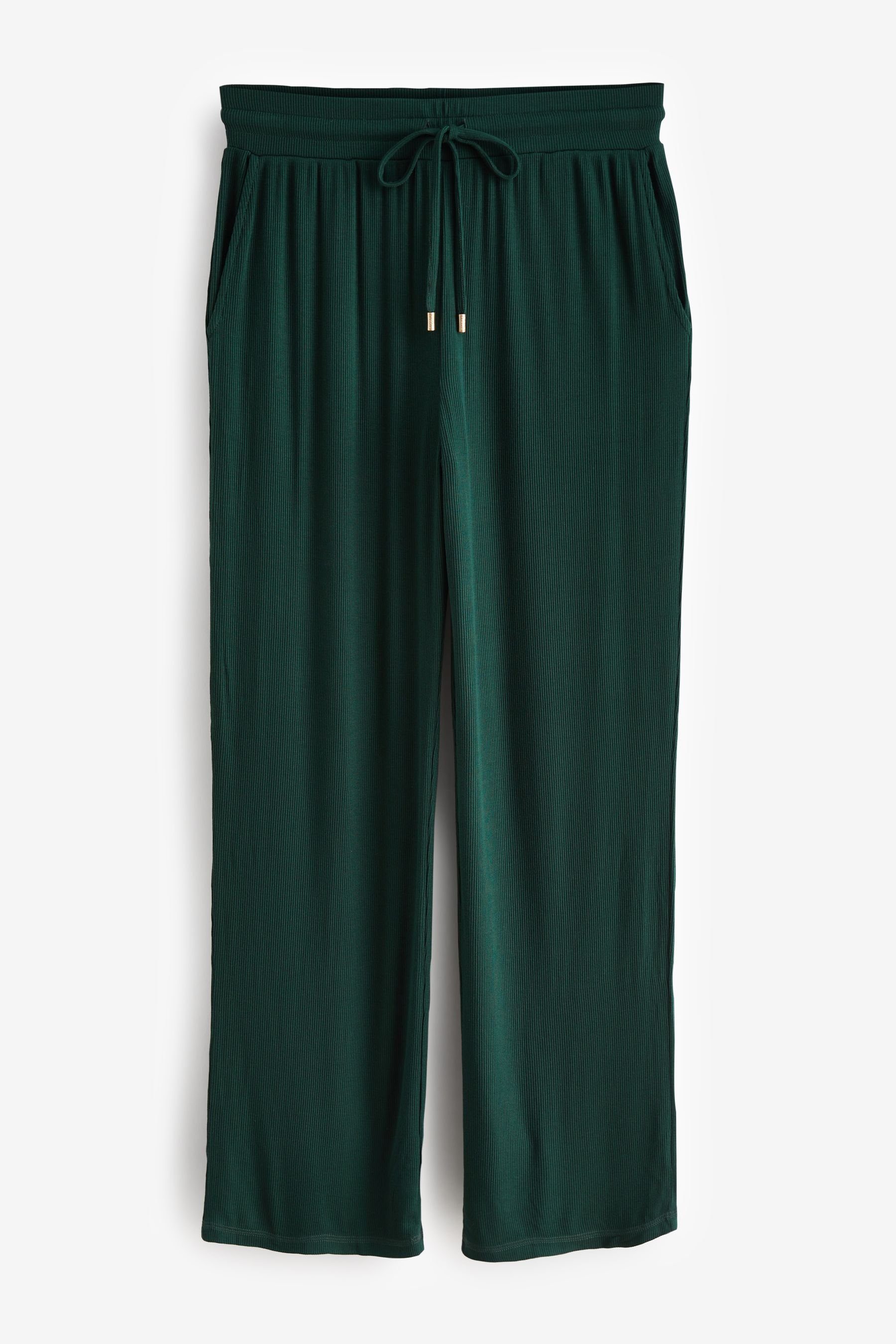gerippter Dark Green Pyjama Pyjama tlg) Langärmeliger Next (2
