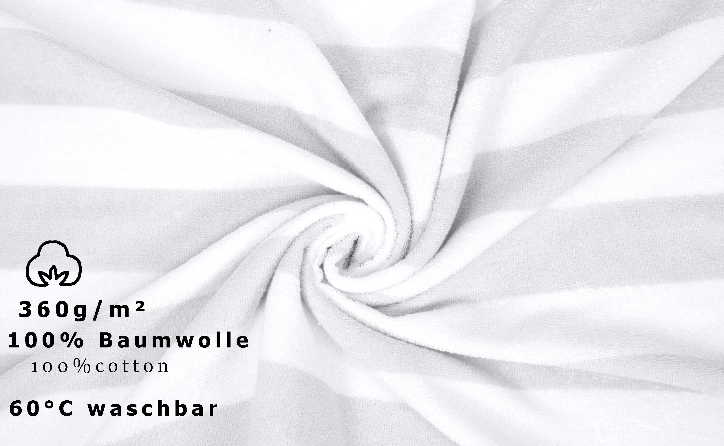 Baumwolle cm, Saunatuch 2 silber Streifen - weiß XXL mit 70 Badetücher Betz Stück Größe 180 Berlin 100% x