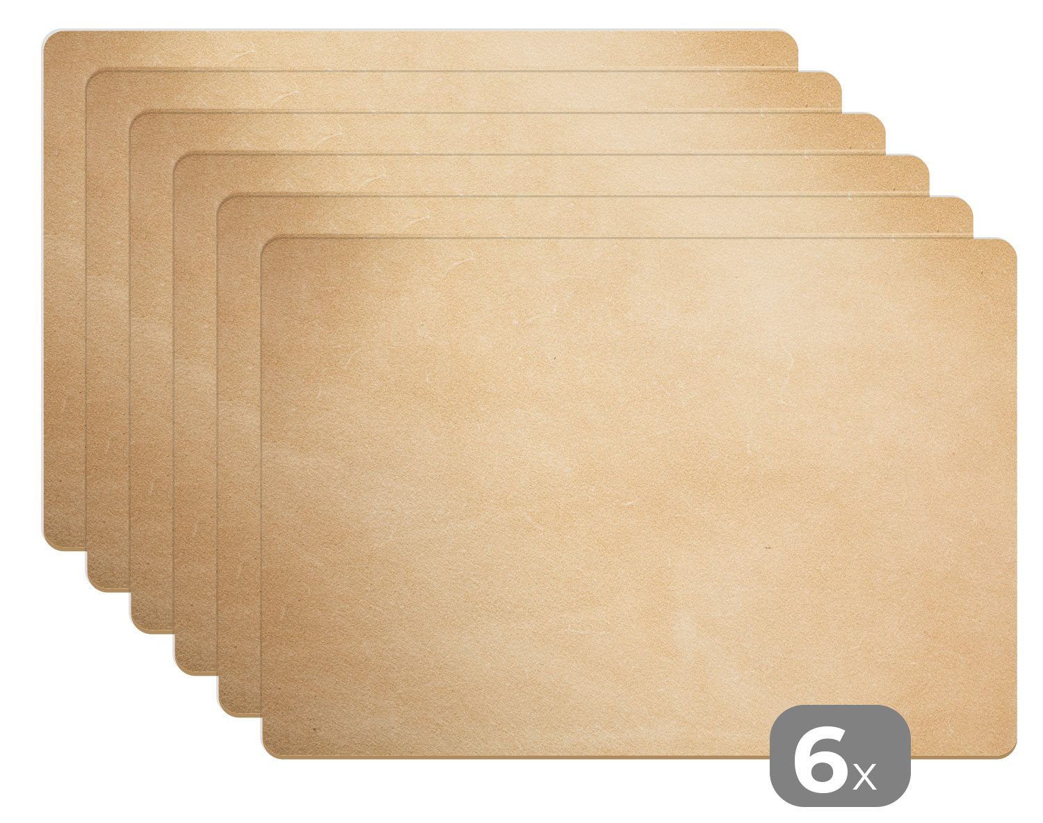 MuchoWow Platzset Leder - Druck - Lederoptik/print - Beige, (6-St), Platzse günstig online kaufen