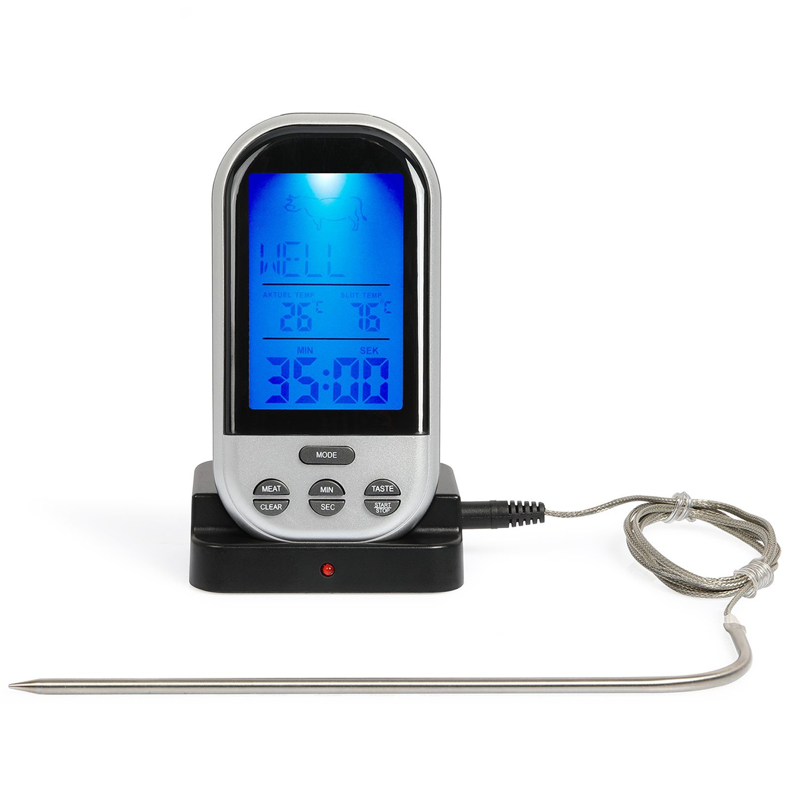 Kombigrill LIVOO Grillthermometer Thermometer Kochthermometer digital kabellos
