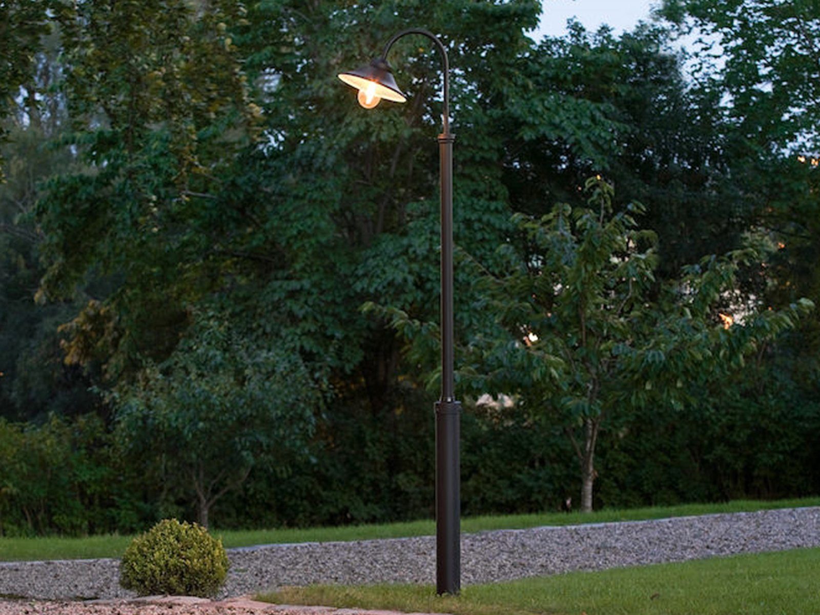 Mastleuchte Straßenlaterne Garten-wegbeleuchtung LED 240cm H: Schwarz LED Landhausstil meineWunschleuchte Pollerleuchte, warmweiß, wechselbar,