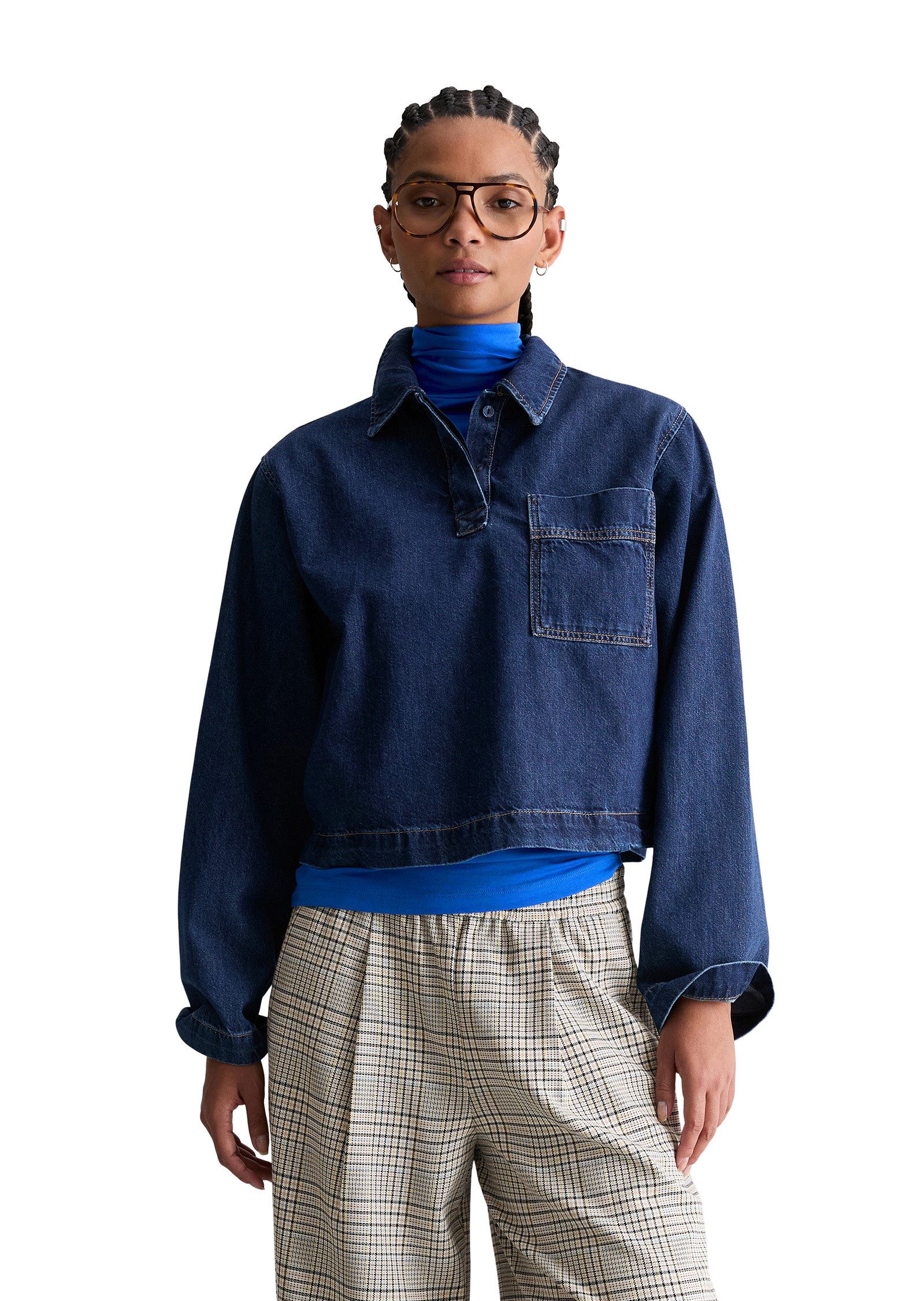 Marc O'Polo DENIM Langarmbluse aus reiner Bio-Baumwolle