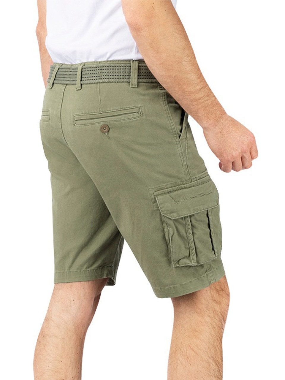 riverso Cargoshorts Herren Shorts RIVJoko Regular Fit Bermudashorts mit Gürtel
