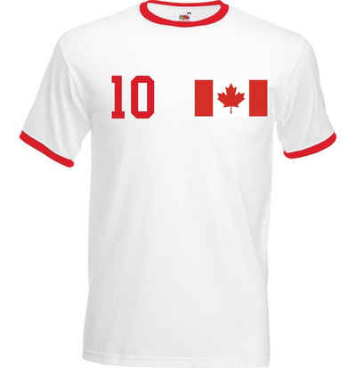 Youth Designz T-Shirt Kanada Herren Shirt im Fußball Trikot Look mit trendigem Frontprint