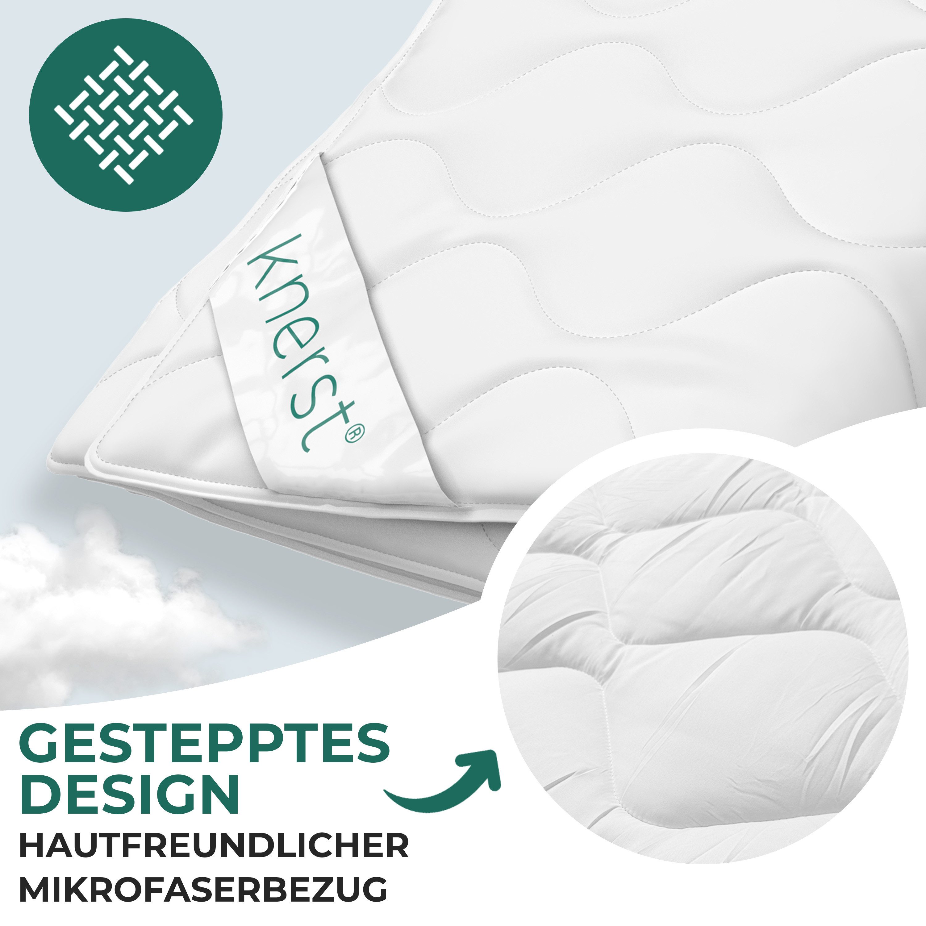 KNERST Microfaserbettdecke Mikrofaserbettdecke Sommerdecke Ganzjahresdecke 135x200, 155x220, uvm, Füllung: Klimafaser-Polyesterfüllung, Bezug: Polyester, Allergikerfreundlich, atmungsaktiv, temperaturausgleichend