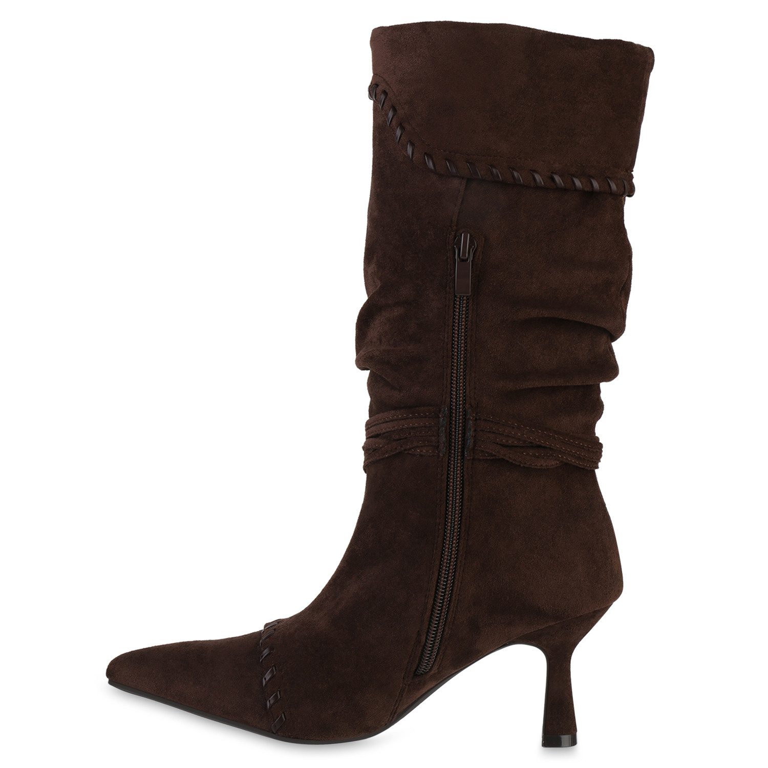 VAN HILL 841896 Stiefel Damen Klassische Stiefel Spitze Zierperlen Stiletto günstig online kaufen