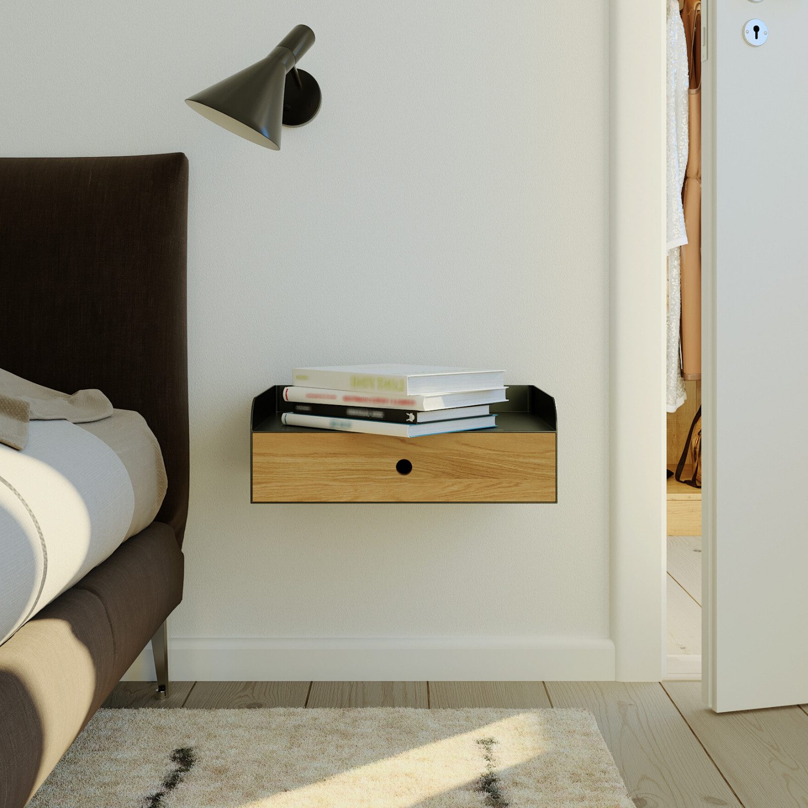 Woodek Design Nachttisch ADELE, minimalistisches Schweberegal, günstig online kaufen