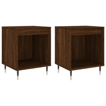 vidaXL Nachttisch Nachttische 2 Stk Braun Eichen-Optik 40x35x50 cm Holzwerkstoff Nachtko