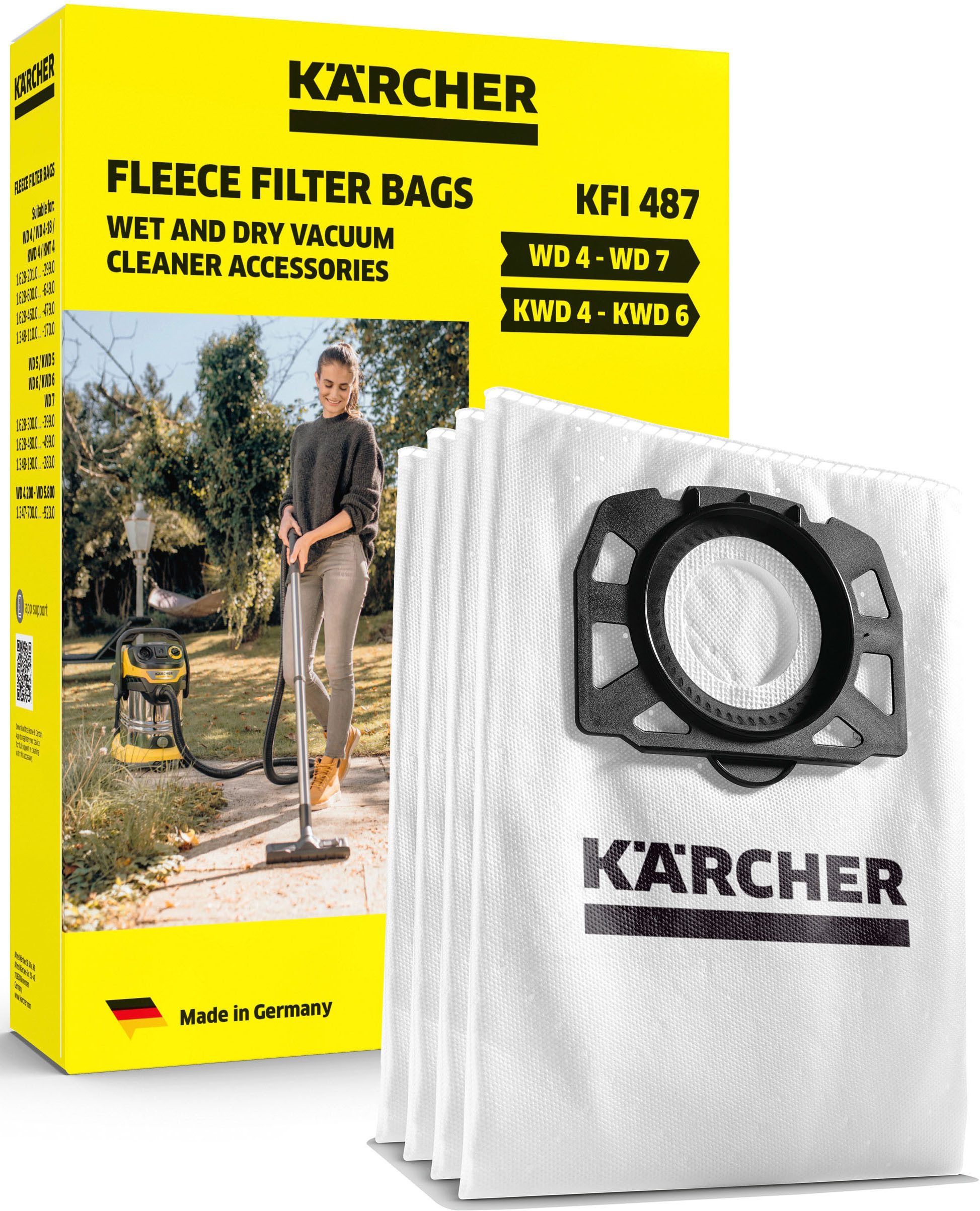 KÄRCHER Filterbeutel KFI 487, für WD 4 / WD 5 / WD 6 /WD 7, Vlies