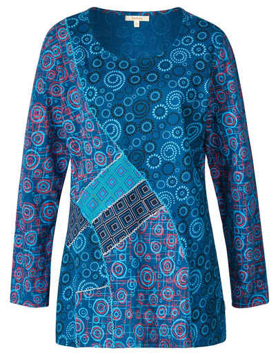 Deerberg Sweatkleid Patchwork-Kleid grafisch bedruckt Goa-Style