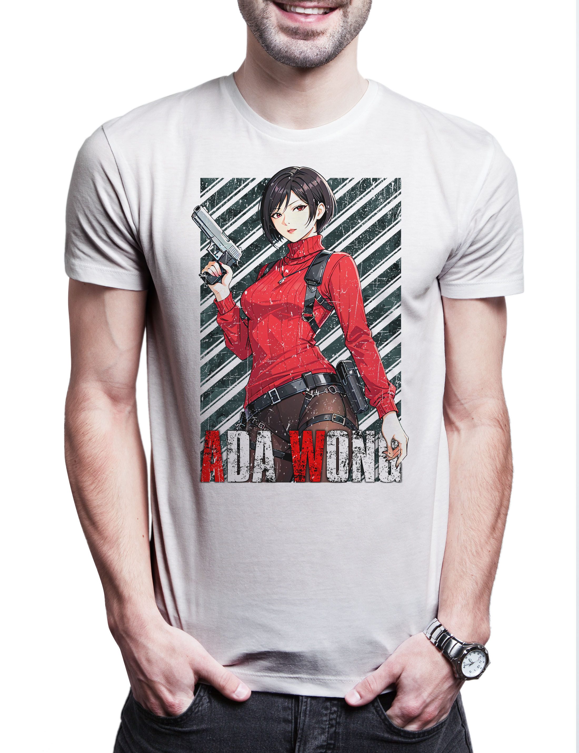 Print-Shirt Evil Ada Herren T-Shirt Horror Racoon Resident Wong City Umbrella Corp