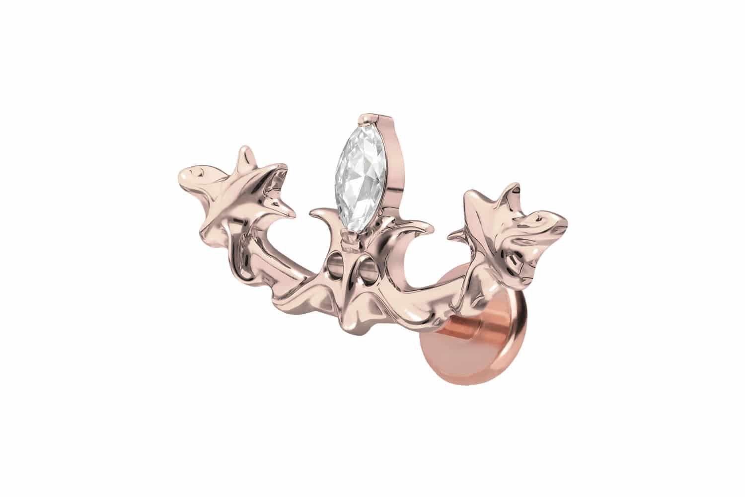 PIERCINGLINE Piercing-Set Titan Labret mit Push Fit GOTISCHES DESIGN (Labrets, 1-tlg)