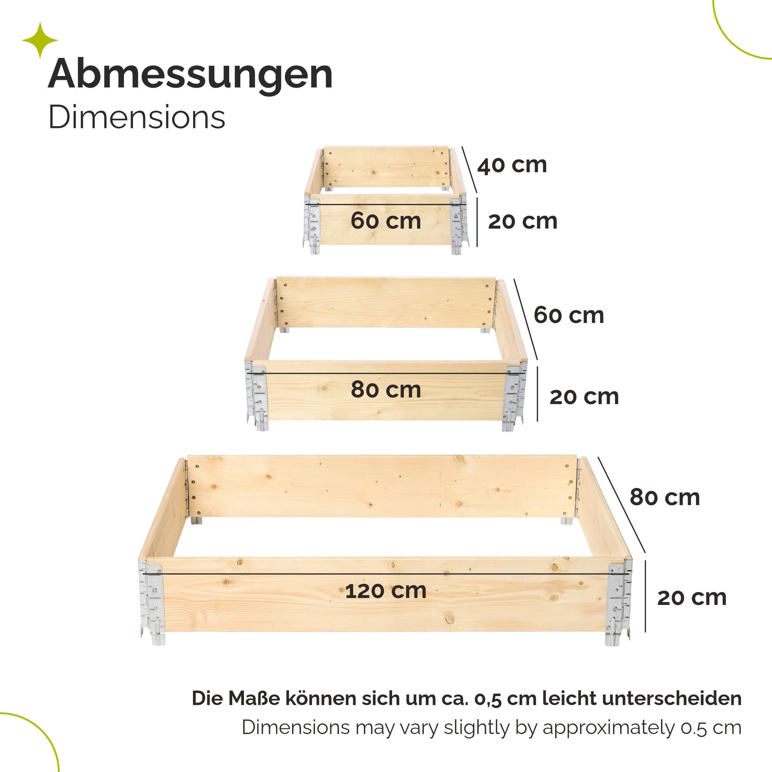 Garronda Hochbeet-Profil Palettenrahmen Hochbeet 3-stufige Pflanzenbeet Kräuterbeet GD-0075 (1-St., Set)