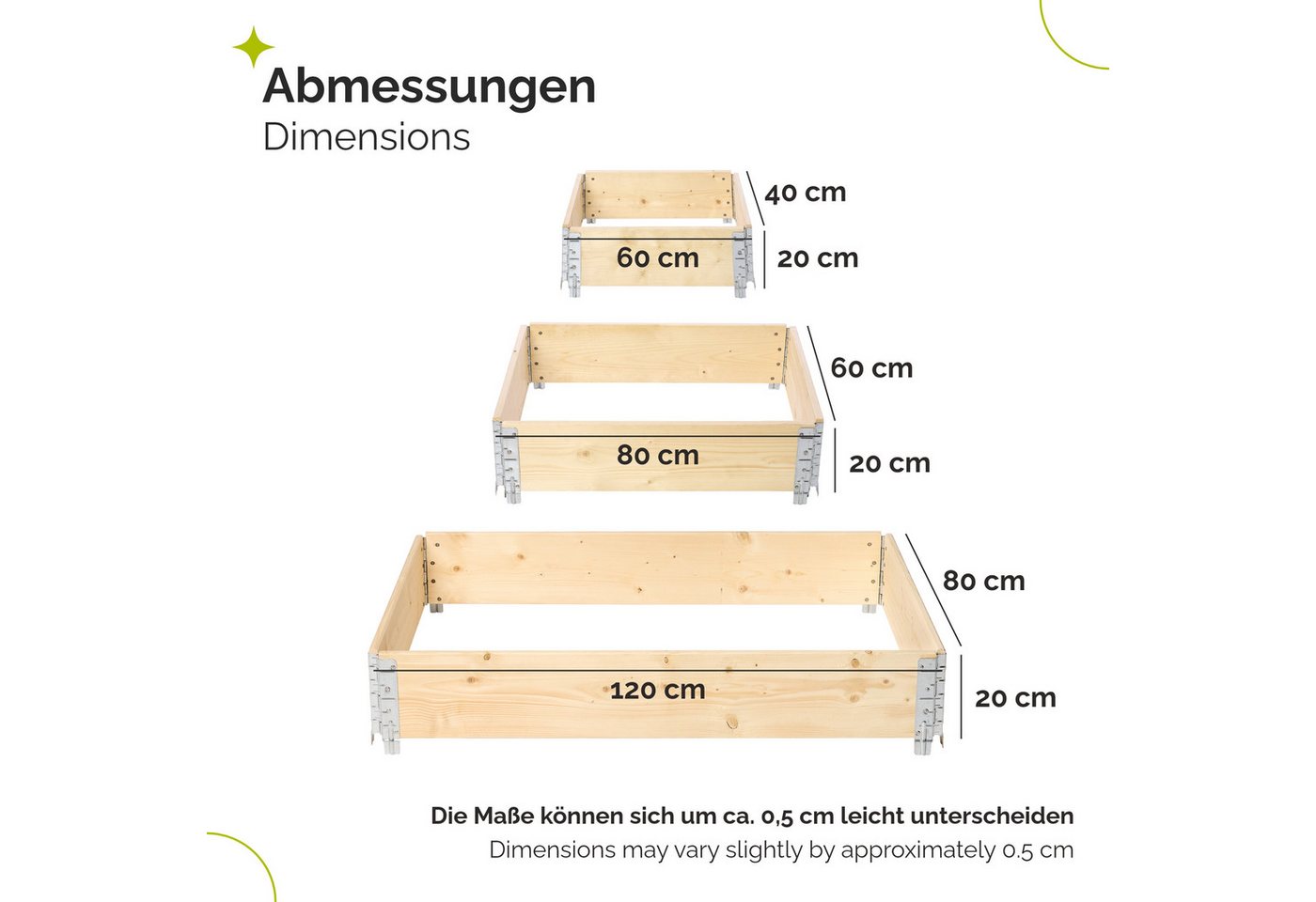 Thumbnail - Garronda Hochbeet-Profil Palettenrahmen Hochbeet 3-stufige Pflanzenbeet Kräuterbeet GD-0075 (1-St., Set)