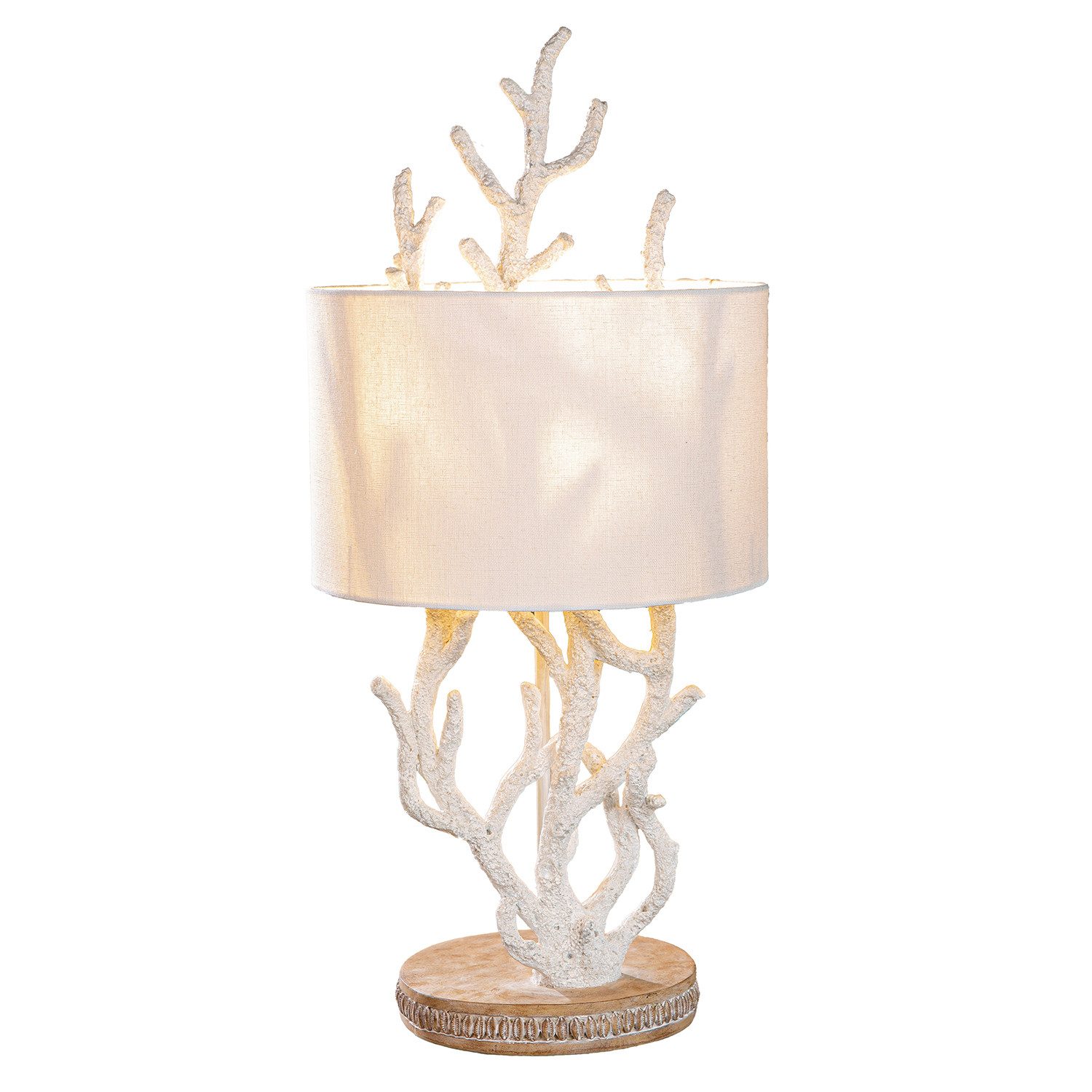 GILDE Tischleuchte CORAL Tischleuchte - weiß - Kunstharz - Höhe 66cm x Ø 30,5cm - Lampe, Tischlampe - Schreibtischlampe - Nachttischlampe