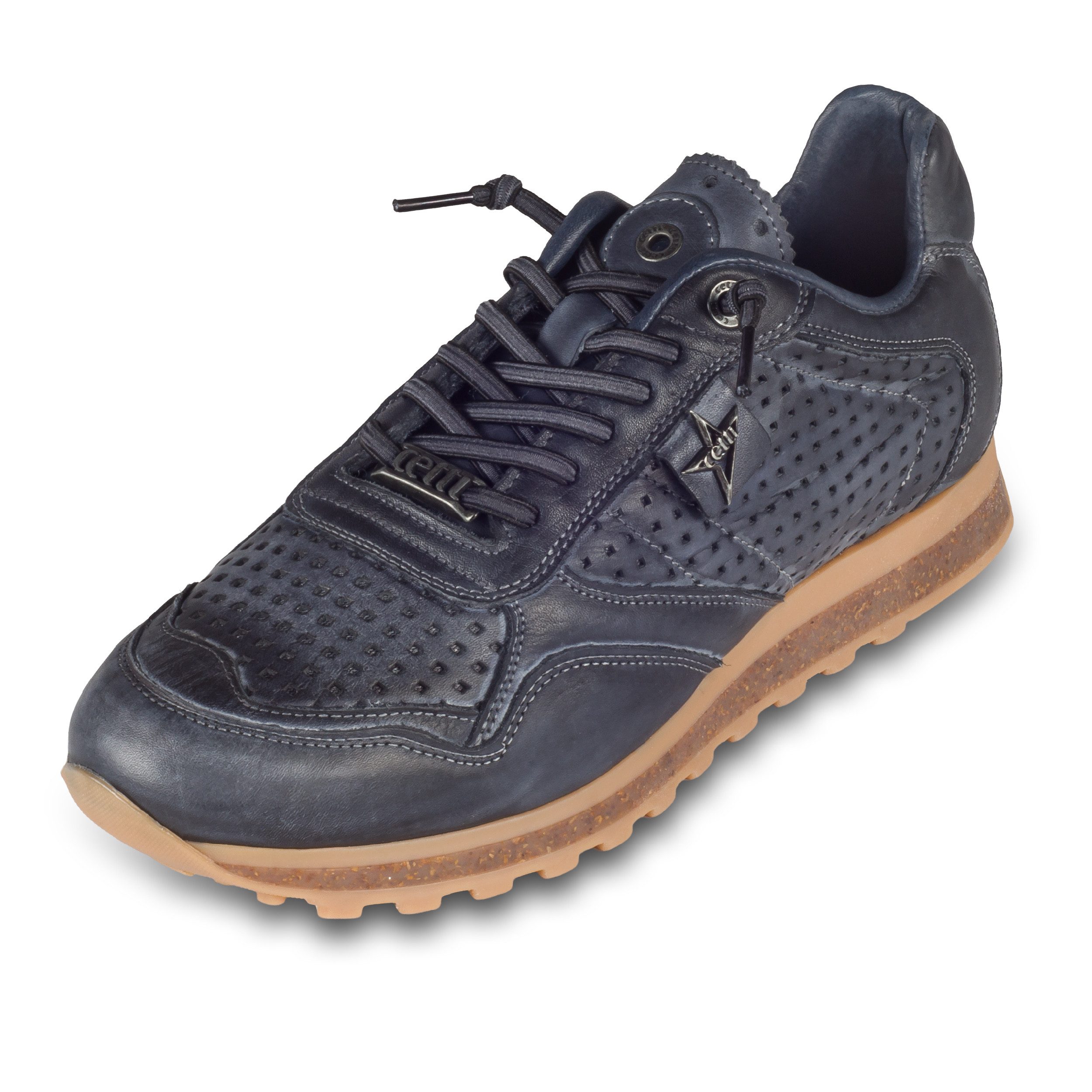 Cetti Herren Leder Sneaker C848, dunkelblau, Herbst (used tin antracita) Sneaker Gefertigt in Spanien