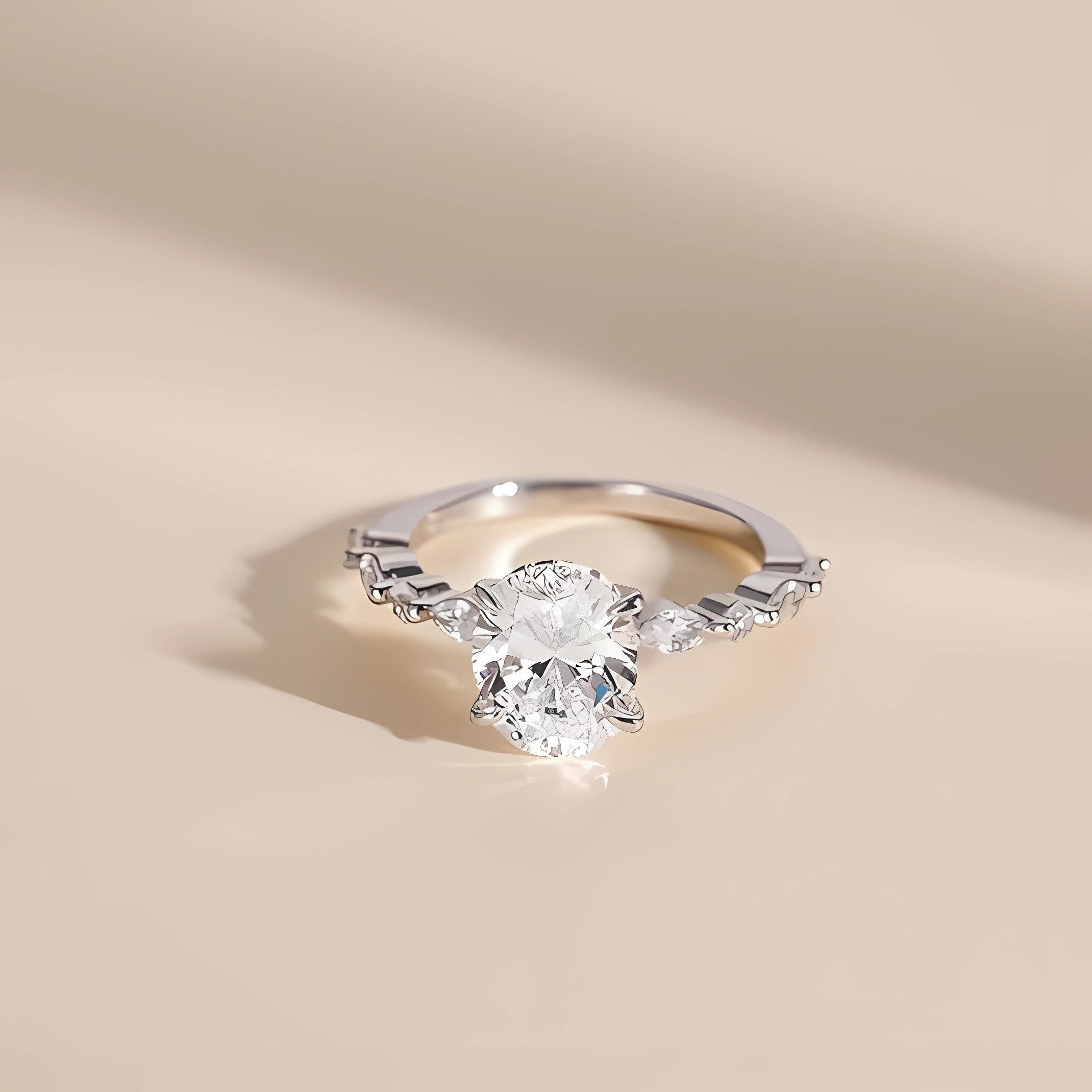 Jumpeak Diamantring Labordiamanten, 1,2ct Oval Verlobungsring, günstig online kaufen