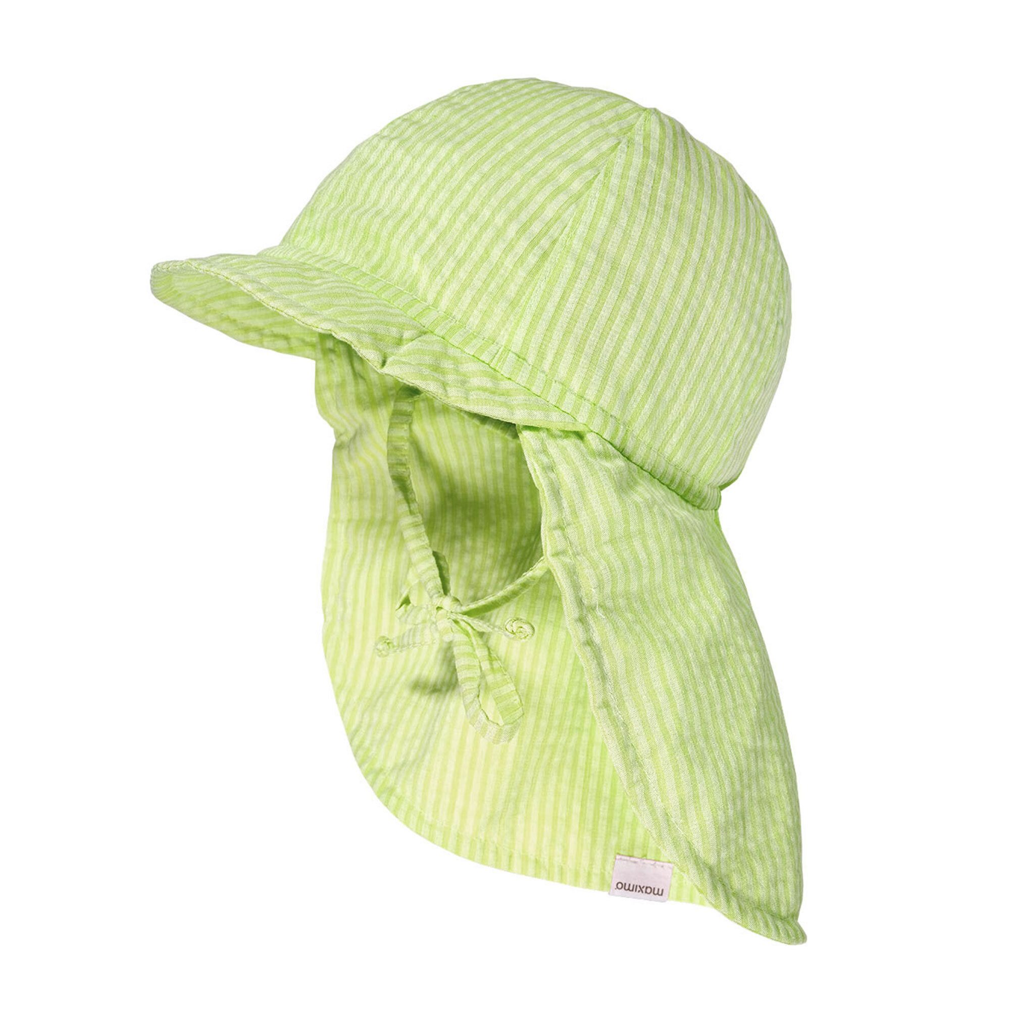 MAXIMO Schirmmütze MINI-Schildmütze, Streifen Nackenschutz, Bindeband, doppelt, UV 30 (1-St)