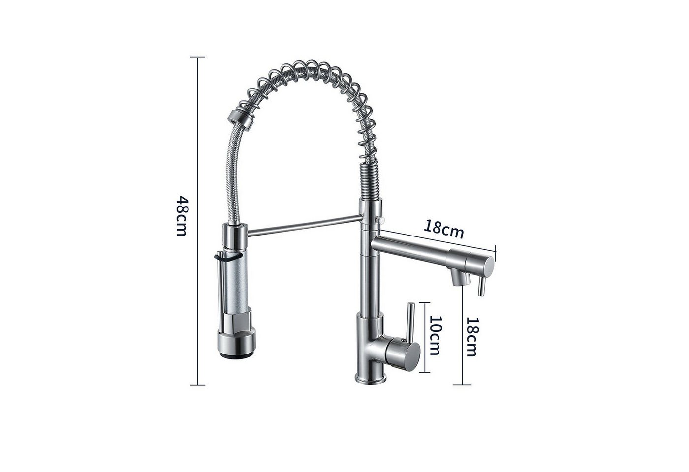 Thumbnail - DAKYAM Küchenarmatur Spültischarmatur Wasserhahn Küche mit Spiralfeder, 360° Drehbare 2 Wasserstrahlarten, Spültischarma...