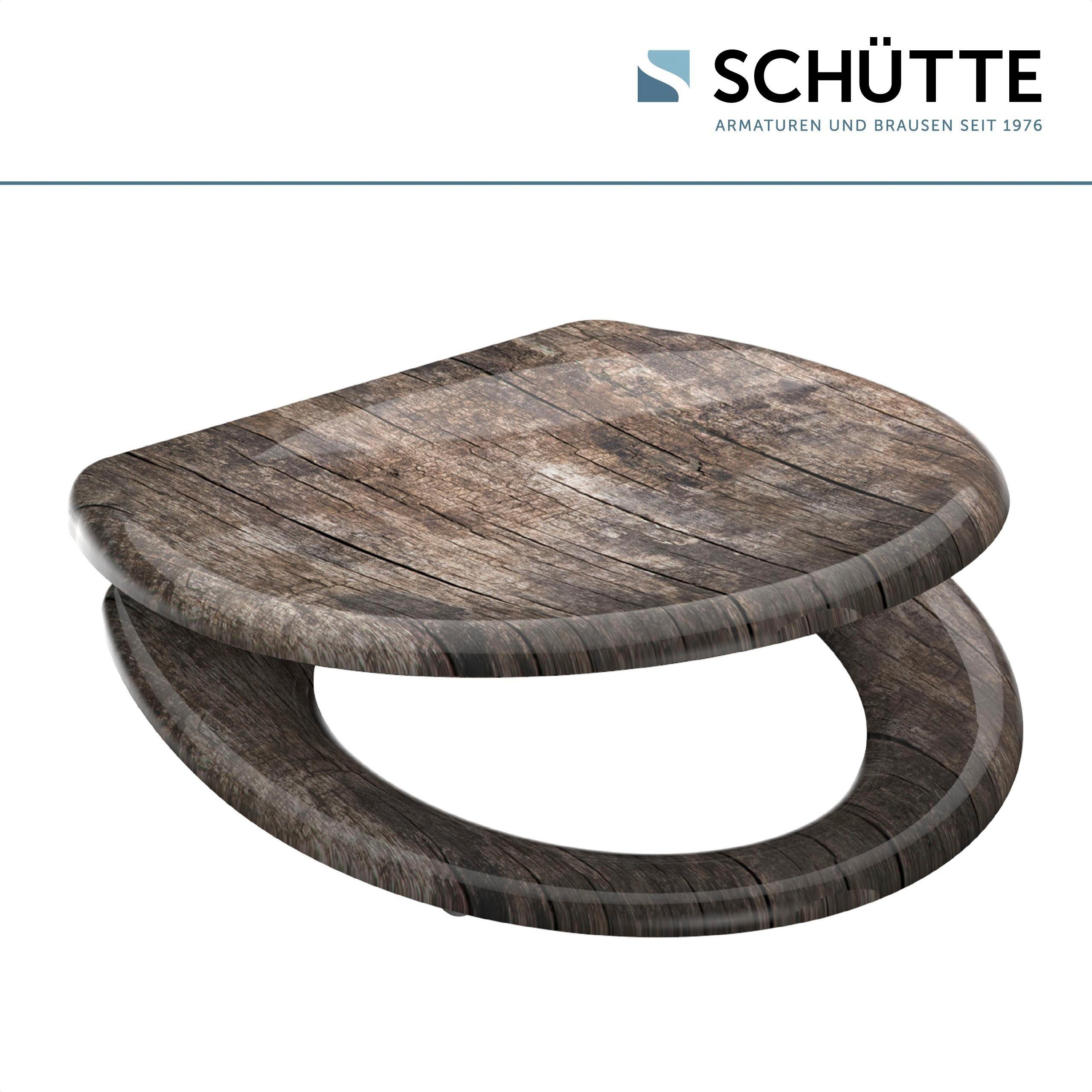 Schütte WC-Sitz Old Wood, Duroplast, mit Absenkautomatik und Schnellverschluss