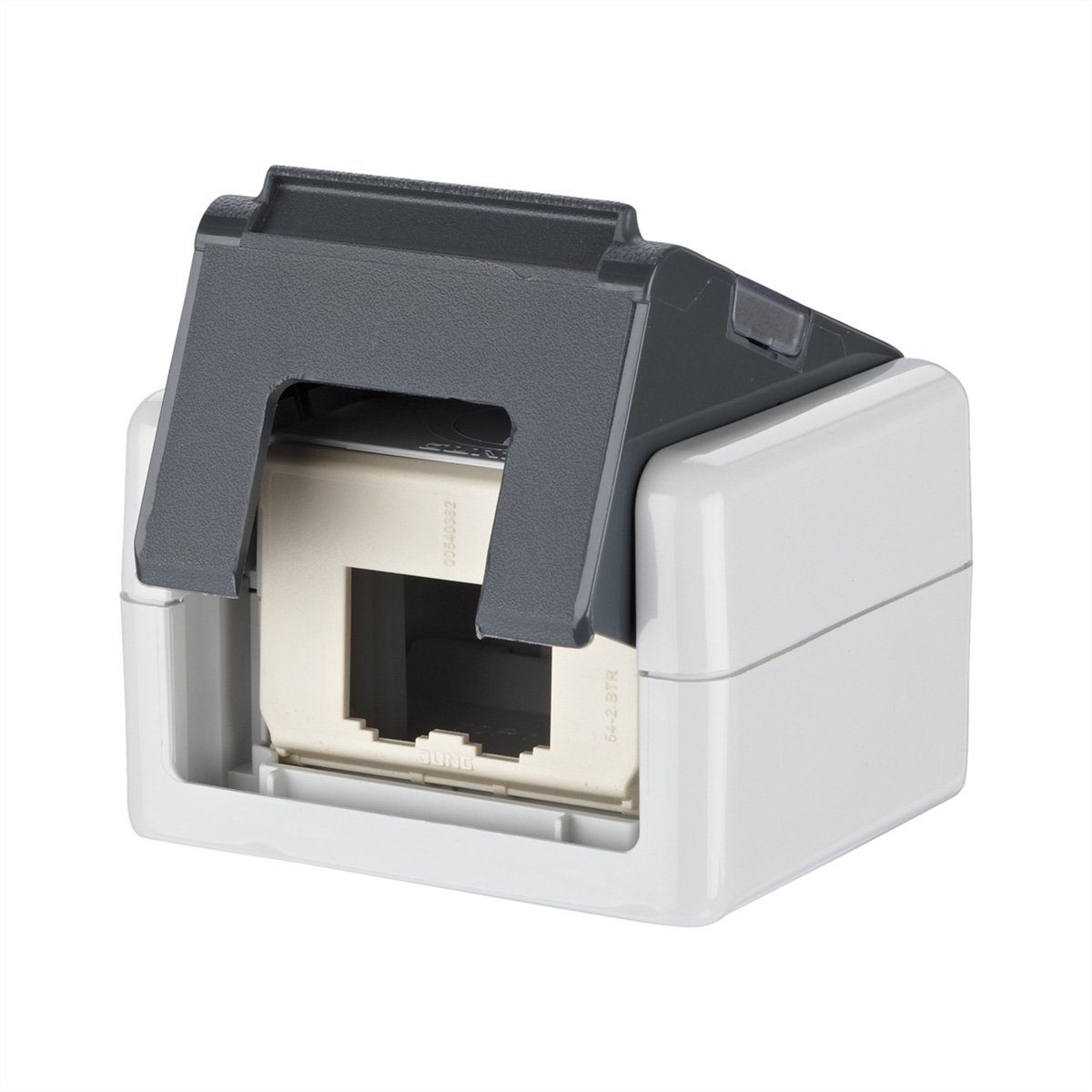 Metz Connect Modul IP20 AP-Gehäuse grau Netzwerk-Panel (mit PK-Auslass unbestückt, 1309450003-E)