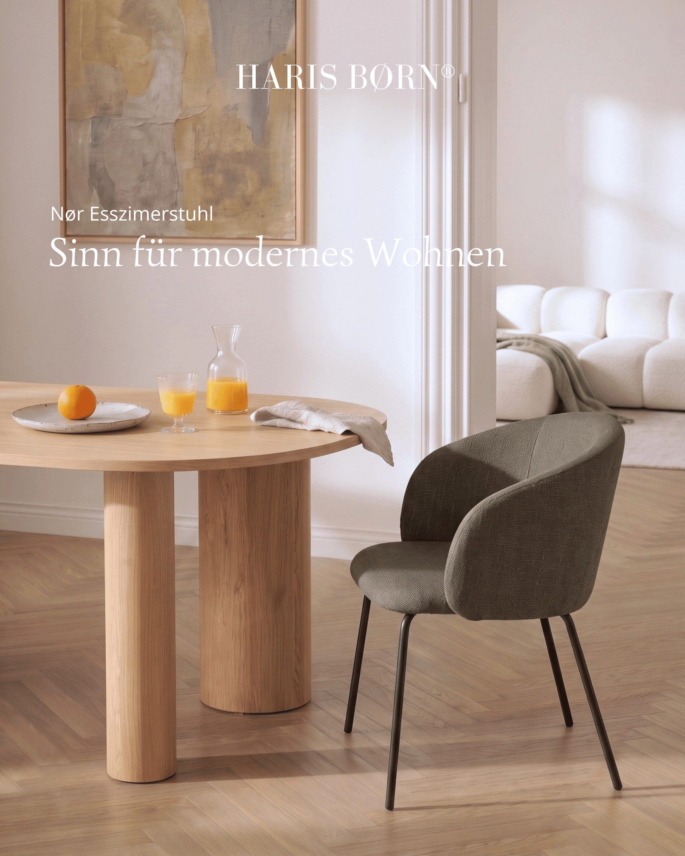 Haris Børn Esszimmerstuhl mit Armlehnen NØR - Hochwertige Polsterstühle für Esszimmer (Set, 2 St), Grün - Premium Esszimmer Stühle & Wohnzimmer Stühle – Bild 4 von 5