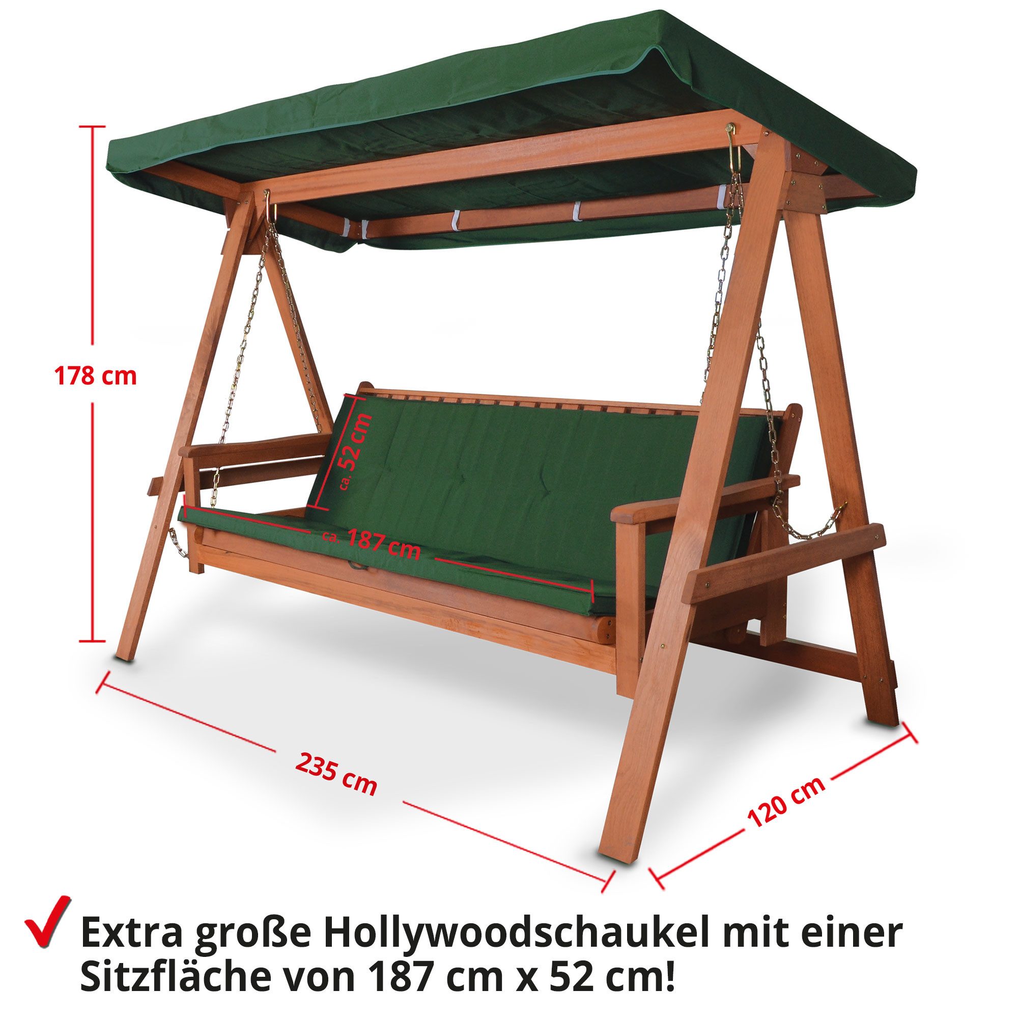 Hecht Hollywoodschaukel Baharu Lux, 4-Sitzer, Sonnendach günstig online kaufen