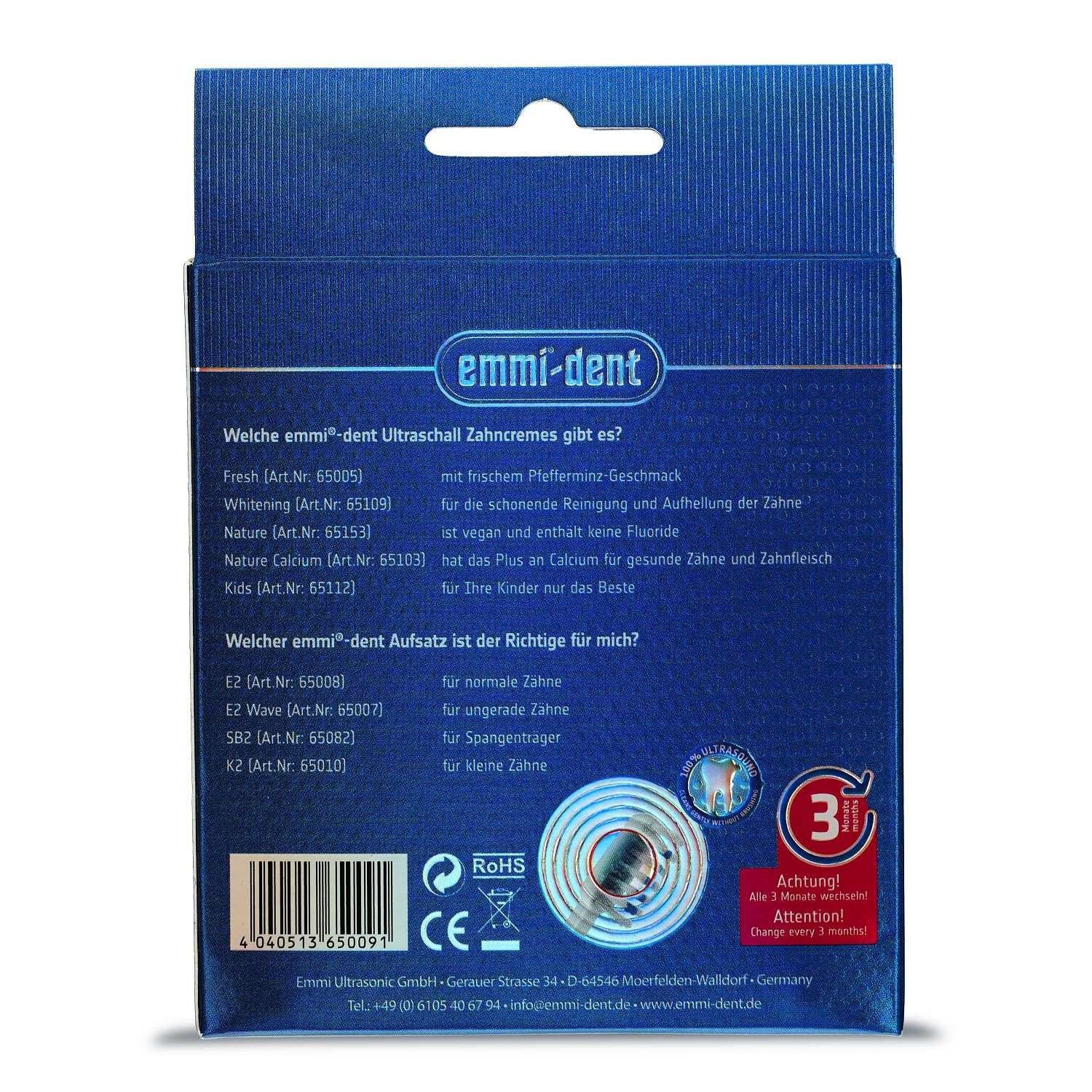 Emmi Ultrasonic GmbH Aufsteckbürsten EMMI-DENT Ultraschall Bürstenkopf Erwachsene, 4 Stück