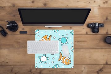 MuchoWow Gaming Mauspad Muster - Clownfisch - Meer - Tiere (1-St), Mousepad mit Rutschfester Unterseite, Gaming, 40x40 cm, XXL, Großes