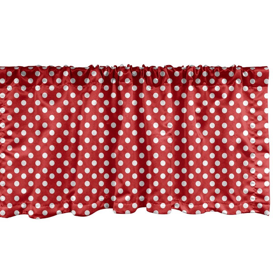 Scheibengardine Vorhang Volant für Küche Schlafzimmer Dekor mit  Stangentasche, Abakuhaus, Microfaser, Retro Tupfen Kreisformen