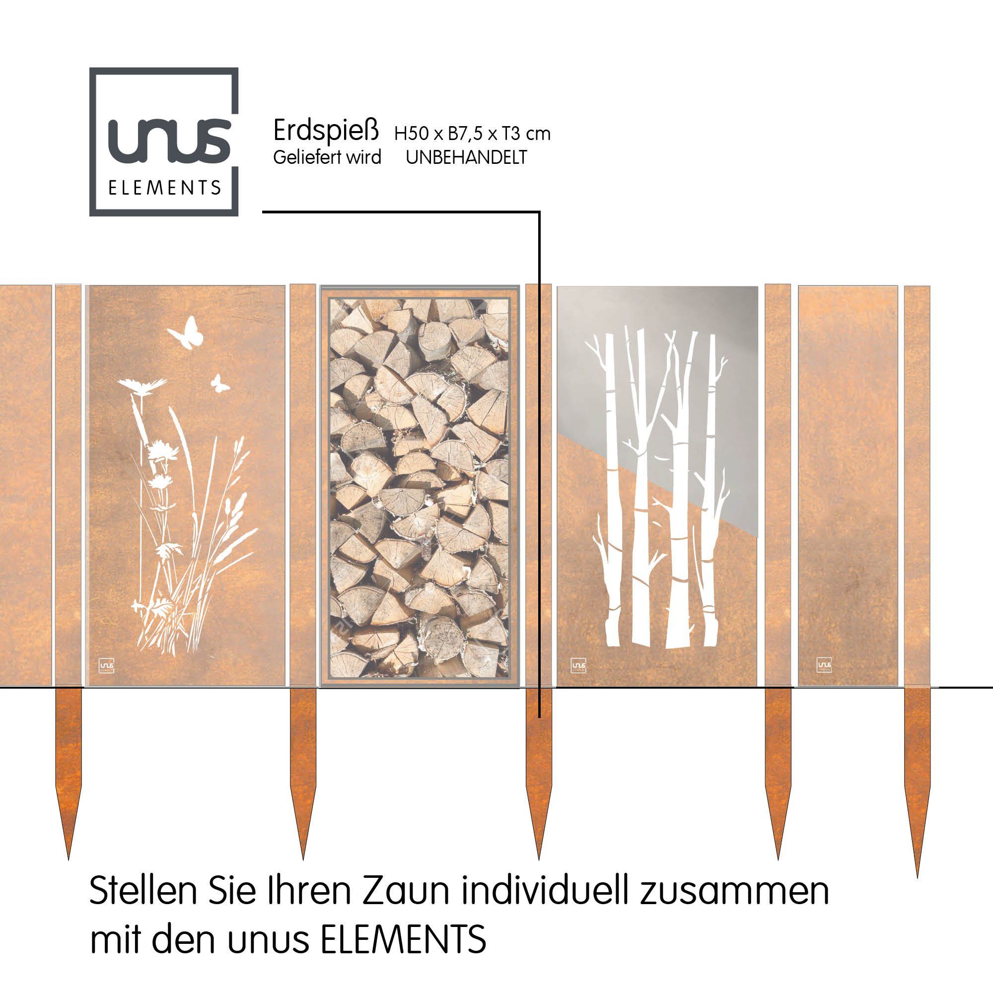 UNUS ELEMENTS Gartenzaun Erdspieß, (1-St)