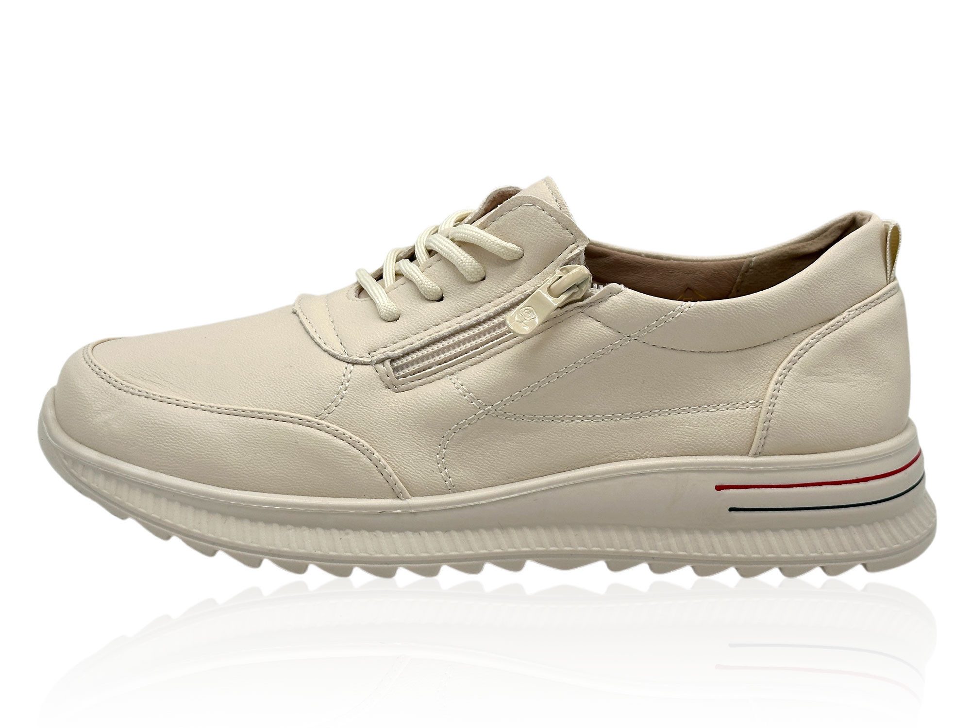 Nowaland Bequeme Damen Halbschuhe mit Reißverschluss und Schnürung Sneaker günstig online kaufen